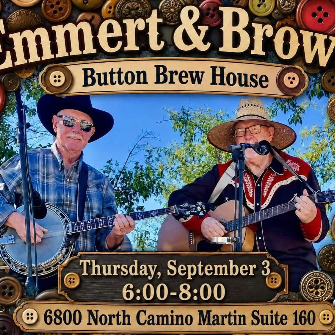 09.03 Thu 
Open 2-8pm with Erika
4-5pm Hoppy Hour
6pm 🎤 Music: Emmert &amp; Brown
🍴Food: Los Ace&rsquo;s Mexican Street Tacos