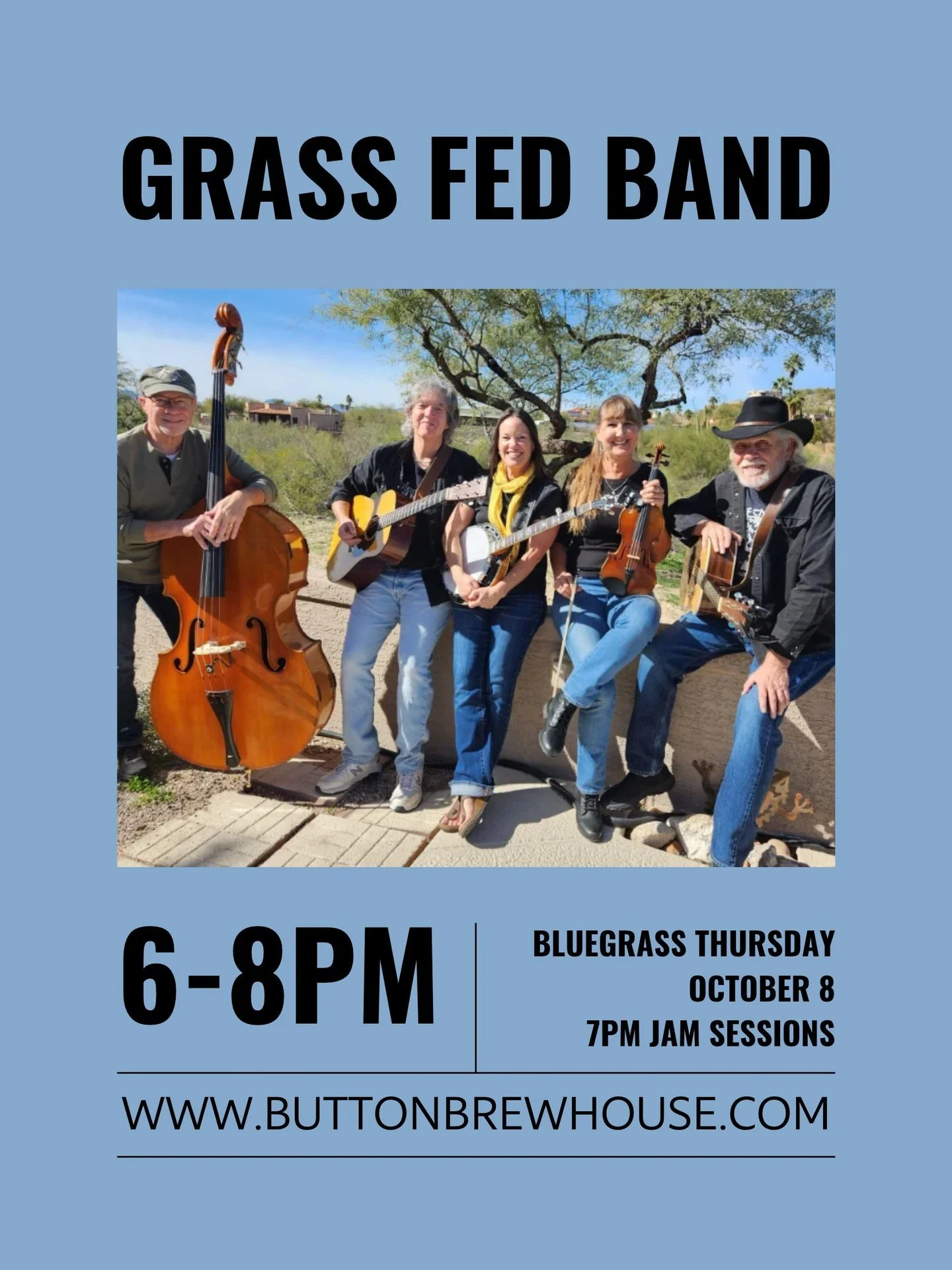 Join us for a toe-tapping good time with The Grass Fed Band. Enjoy live bluegrass music and good company at your favorite local brewery. We can't wait to see you here.