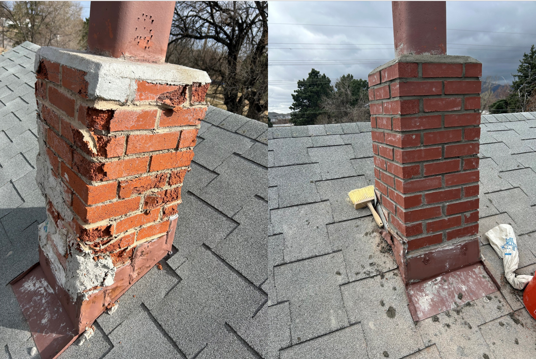 Brick chimney repair
