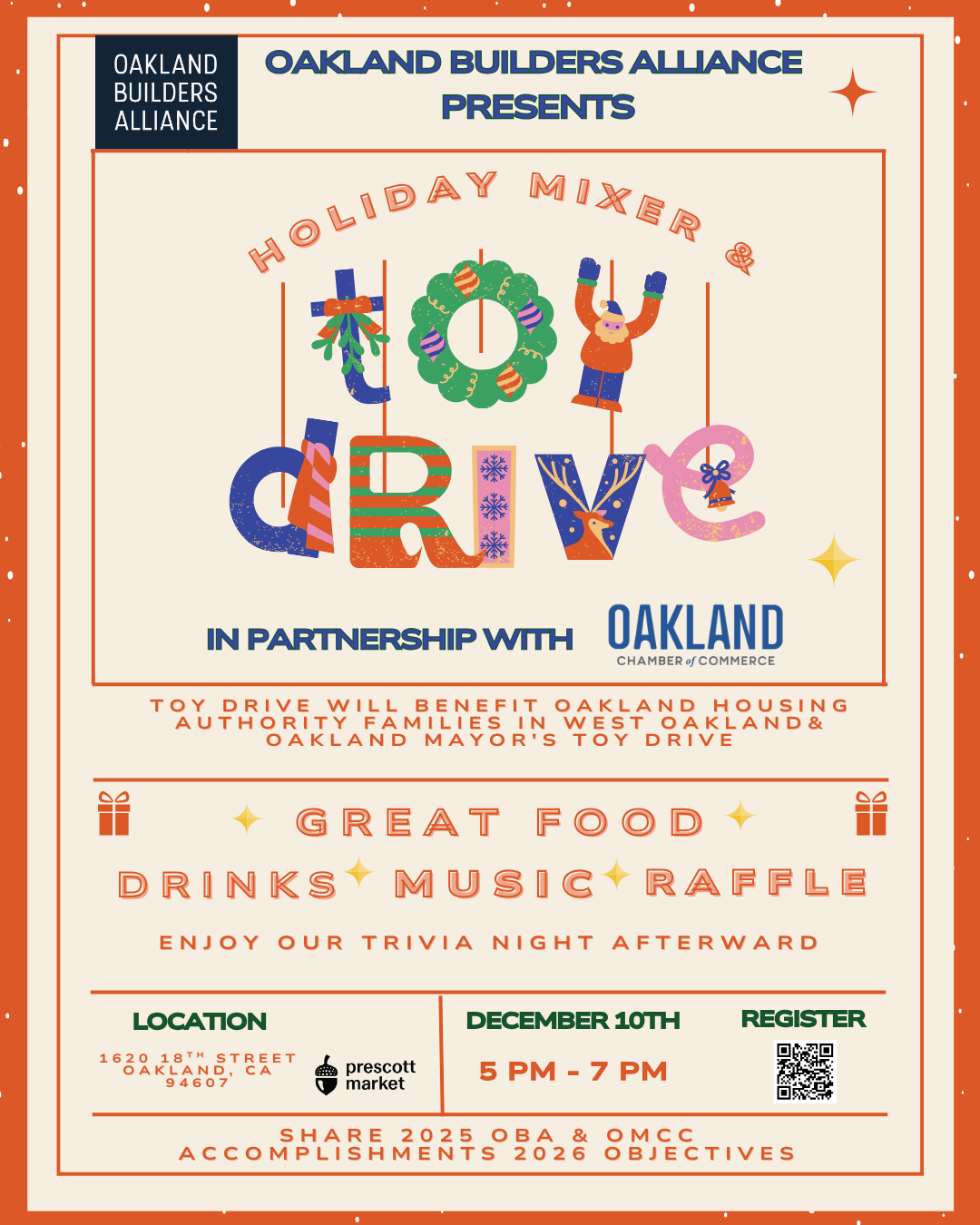 Oakland Builders Alliance Holiday Mixer &amp; Toy Drive 