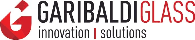 Garibaldi Glass company logo with a red and black design, displaying the words 'Garibaldi Glass,' and the tagline 'innovation | solutions'.