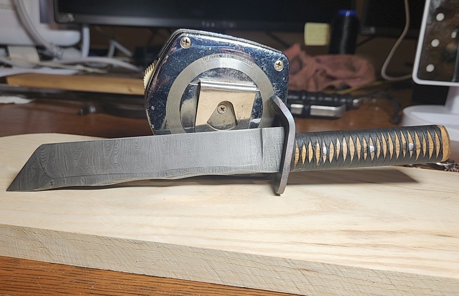 Damascus WaveSpine Tanto