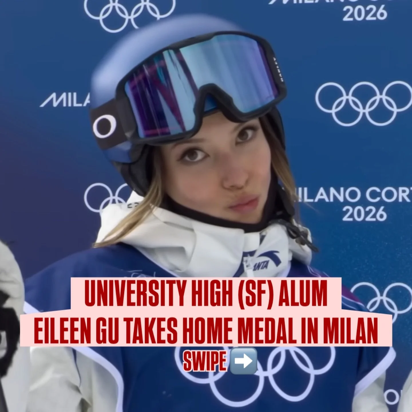 From the city to the Olympic Games @eileengu captured her fourth medal during the Women&rsquo;s slopestyle in Milan