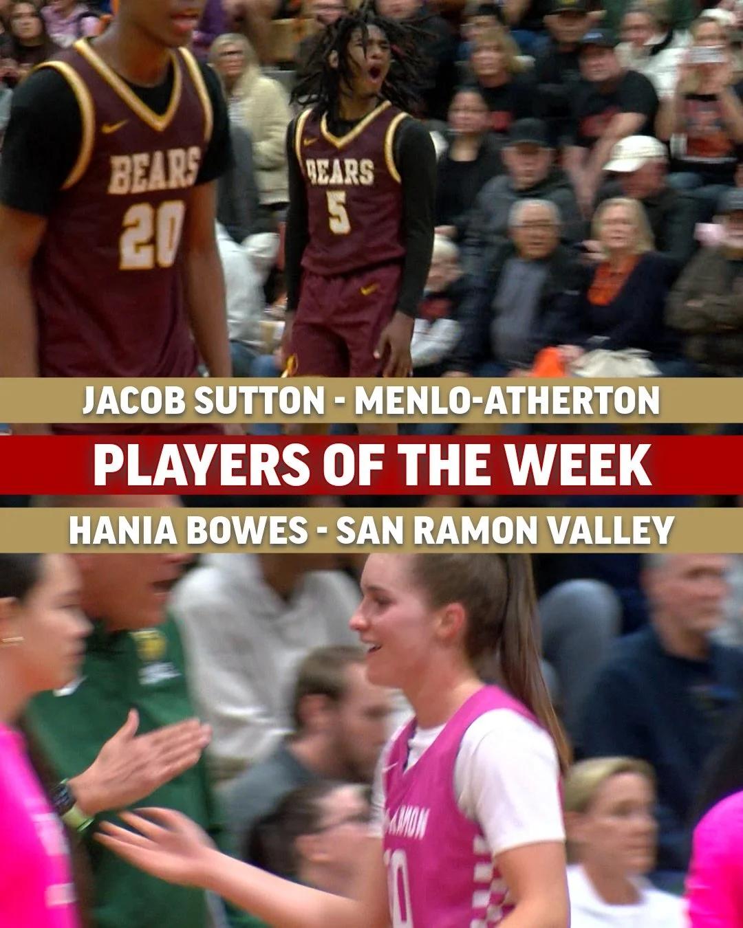 Congratulations to our Players of the Week! Jacob had 25 points for the Bears 🐻 Hania dropped 23 for SRV in the Wolves home game