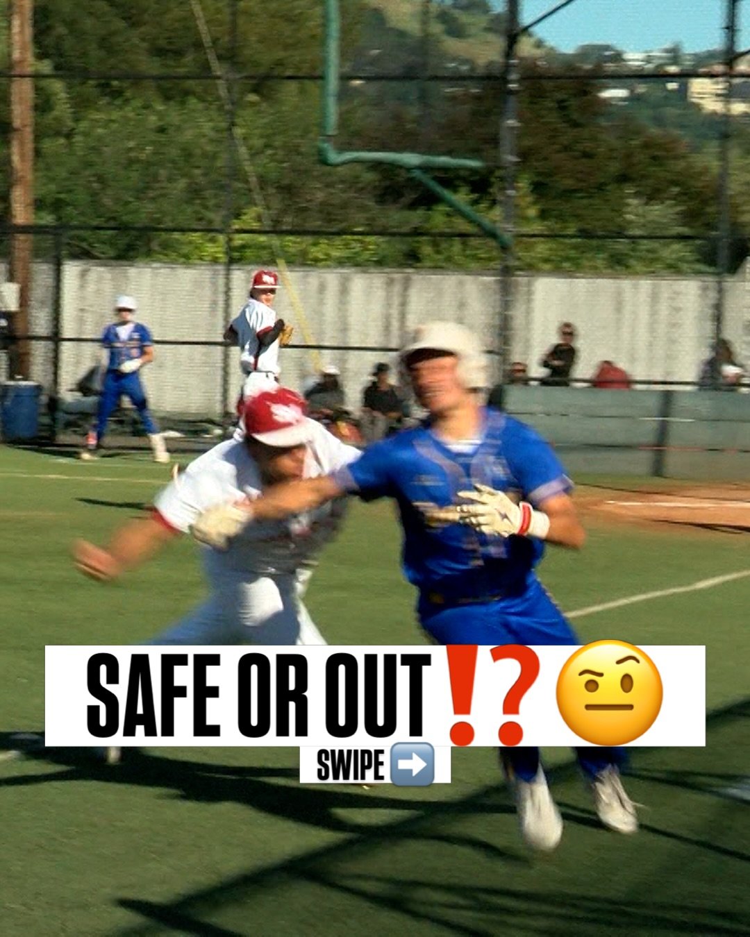 The runner was called out for leaving the base path. Do you agree? 🤔💭