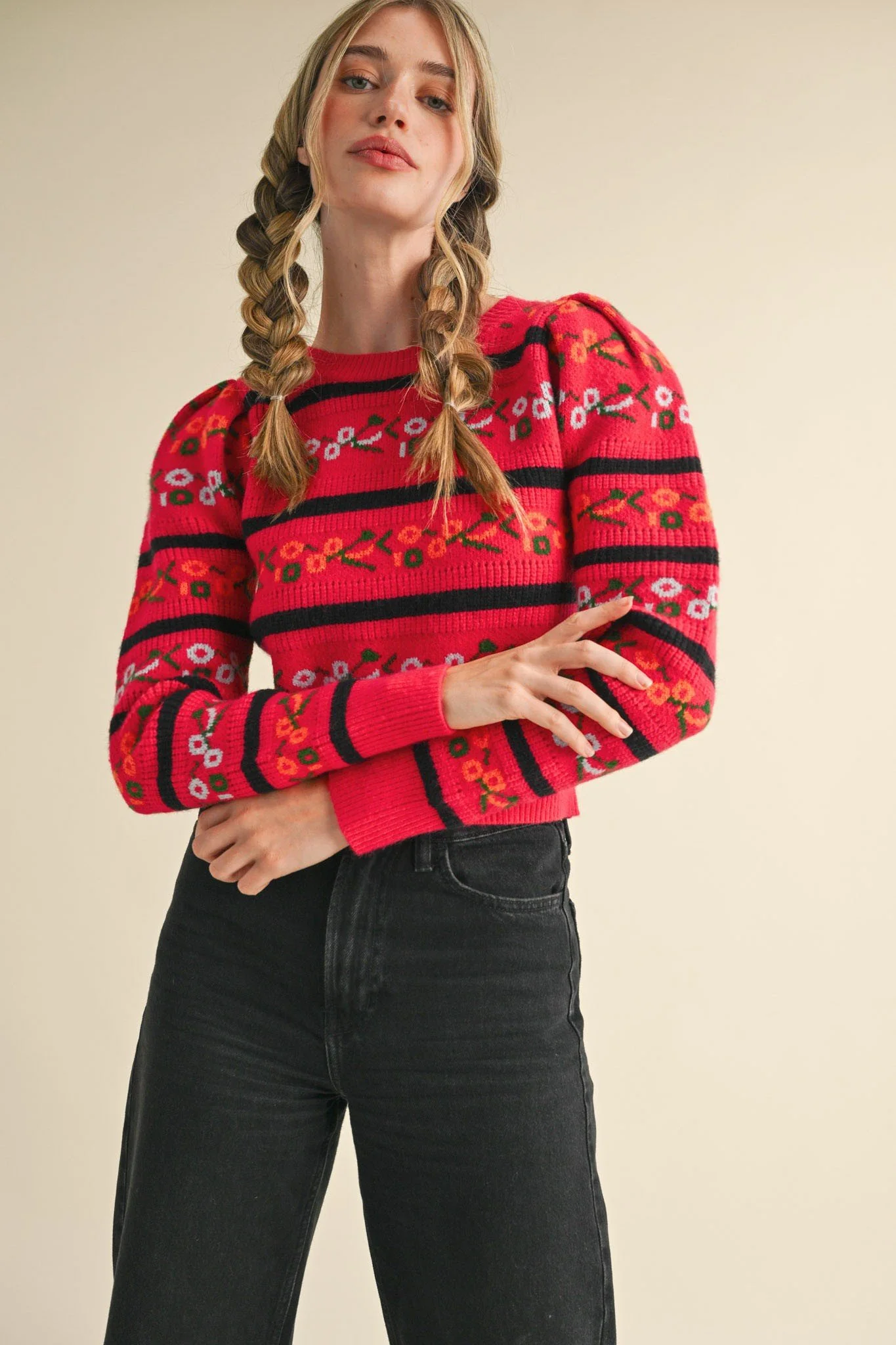 Floral Pattern Sweater