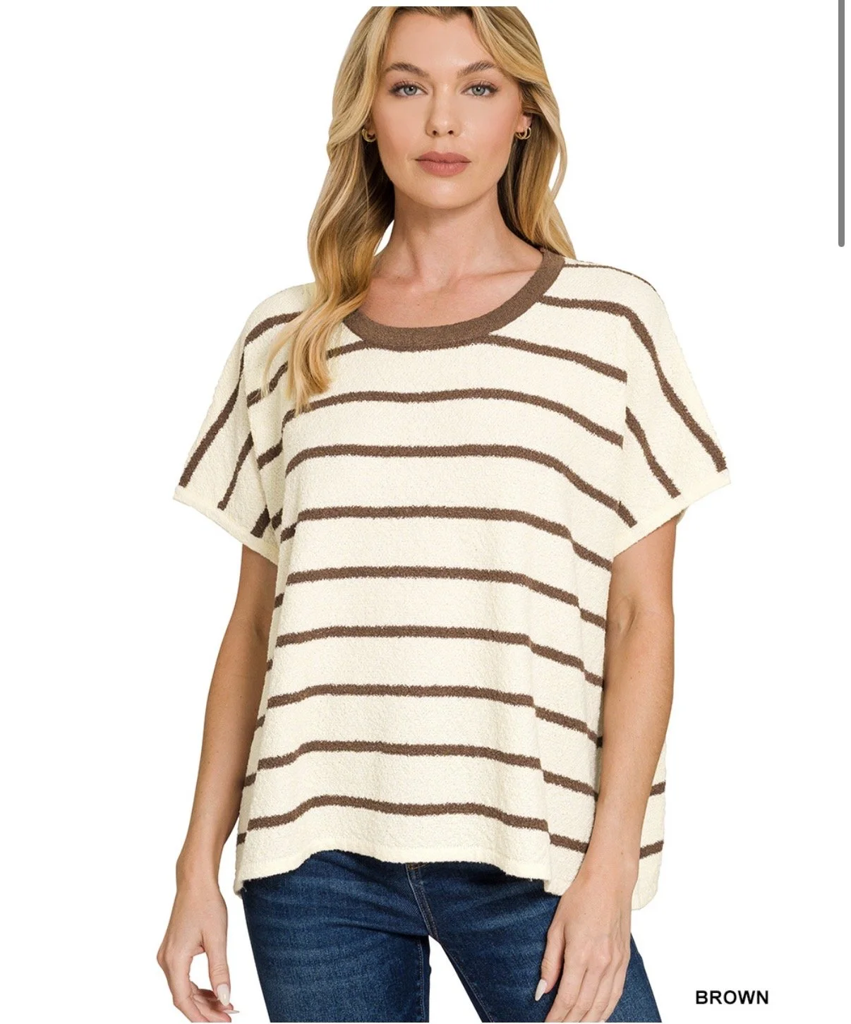 Zenana Stiped Oversized Sweater Top