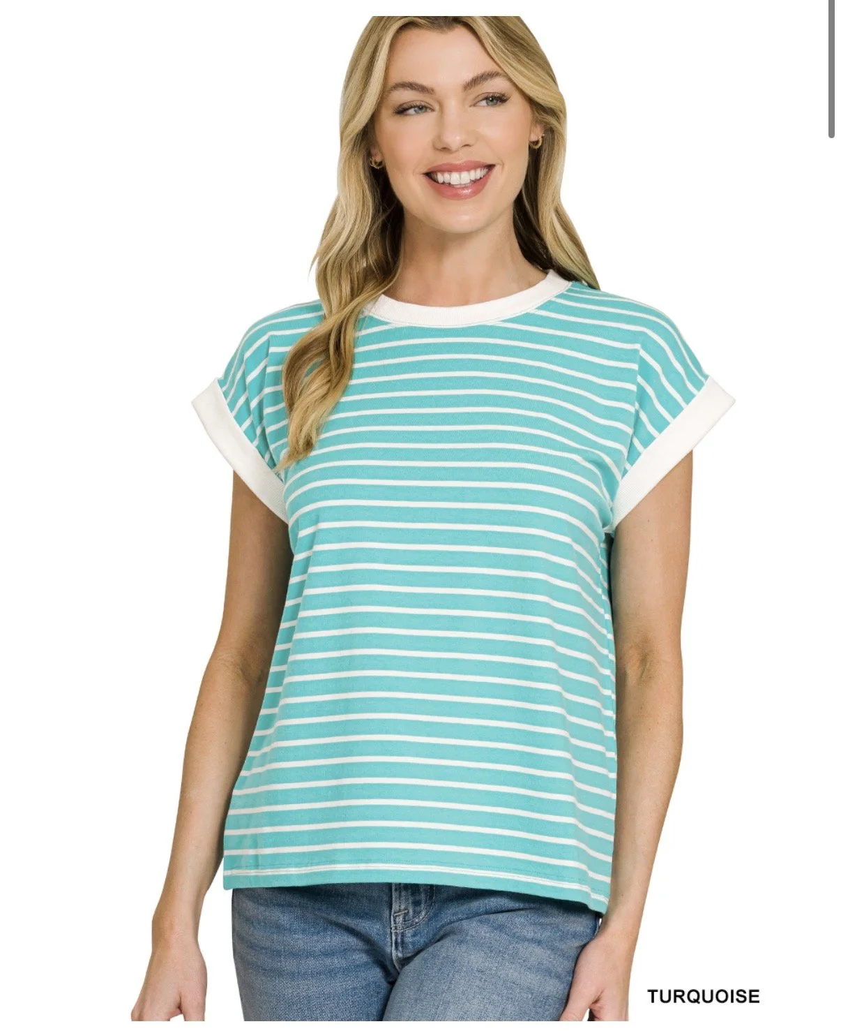 Zenana Stripe Contrast Top