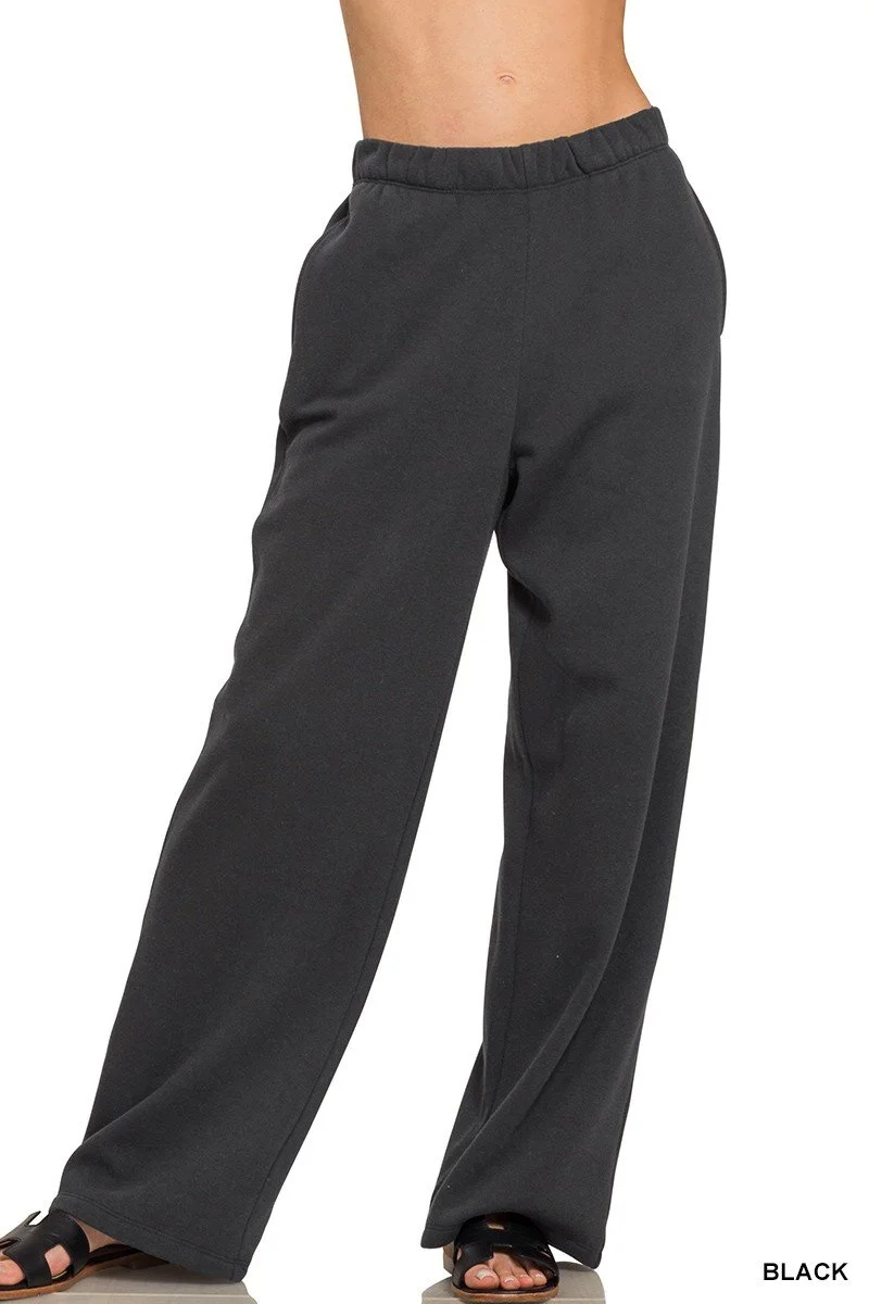 Zenana Fleece Pants With Pocket