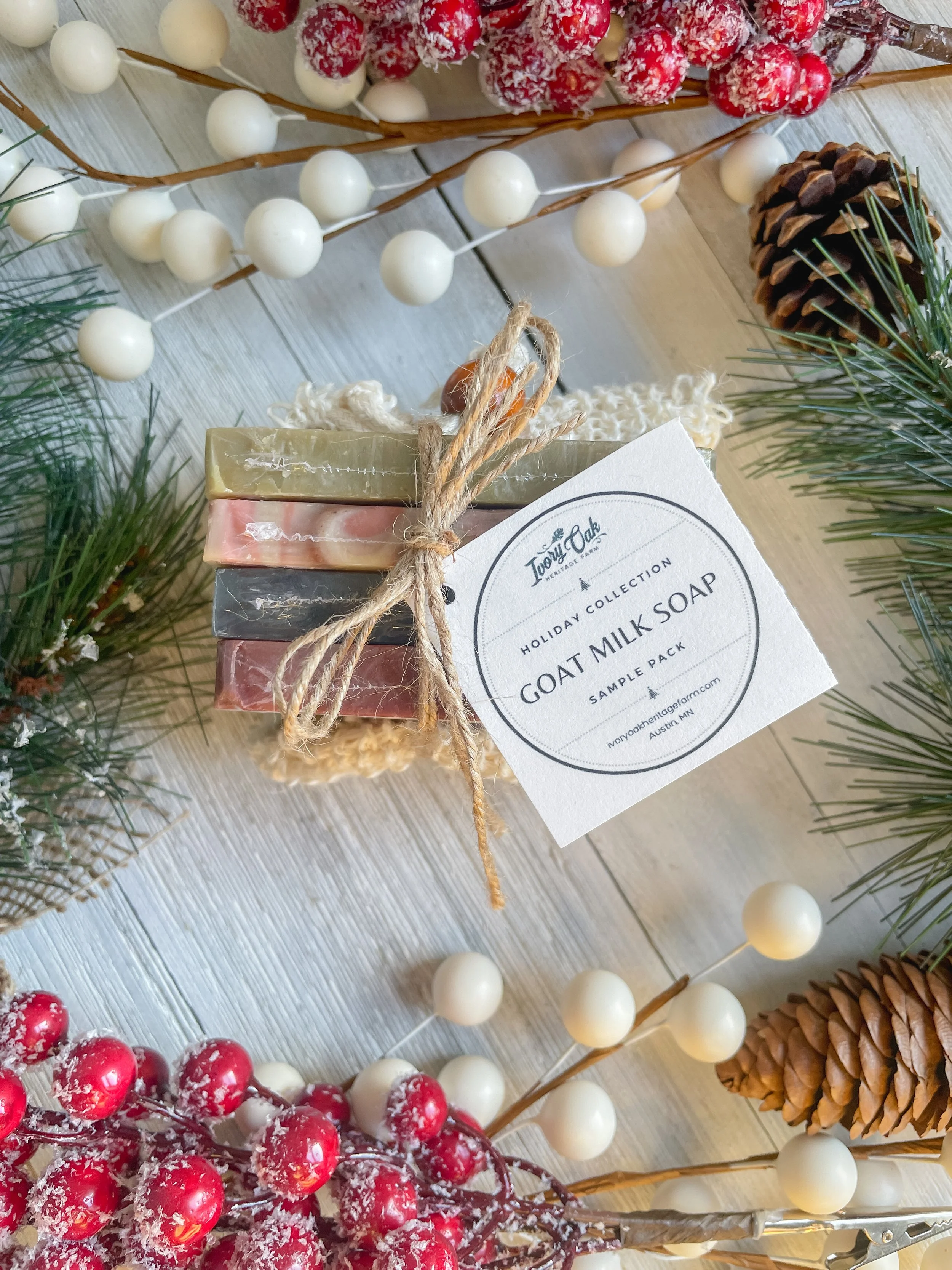 Half Bar Sample Pack- Holiday Goat Milk Soap Collection