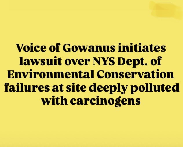 VoG Files Lawsuit Against NY State Dept. of Environmental Conservation Over Failures at Deeply Polluted Site