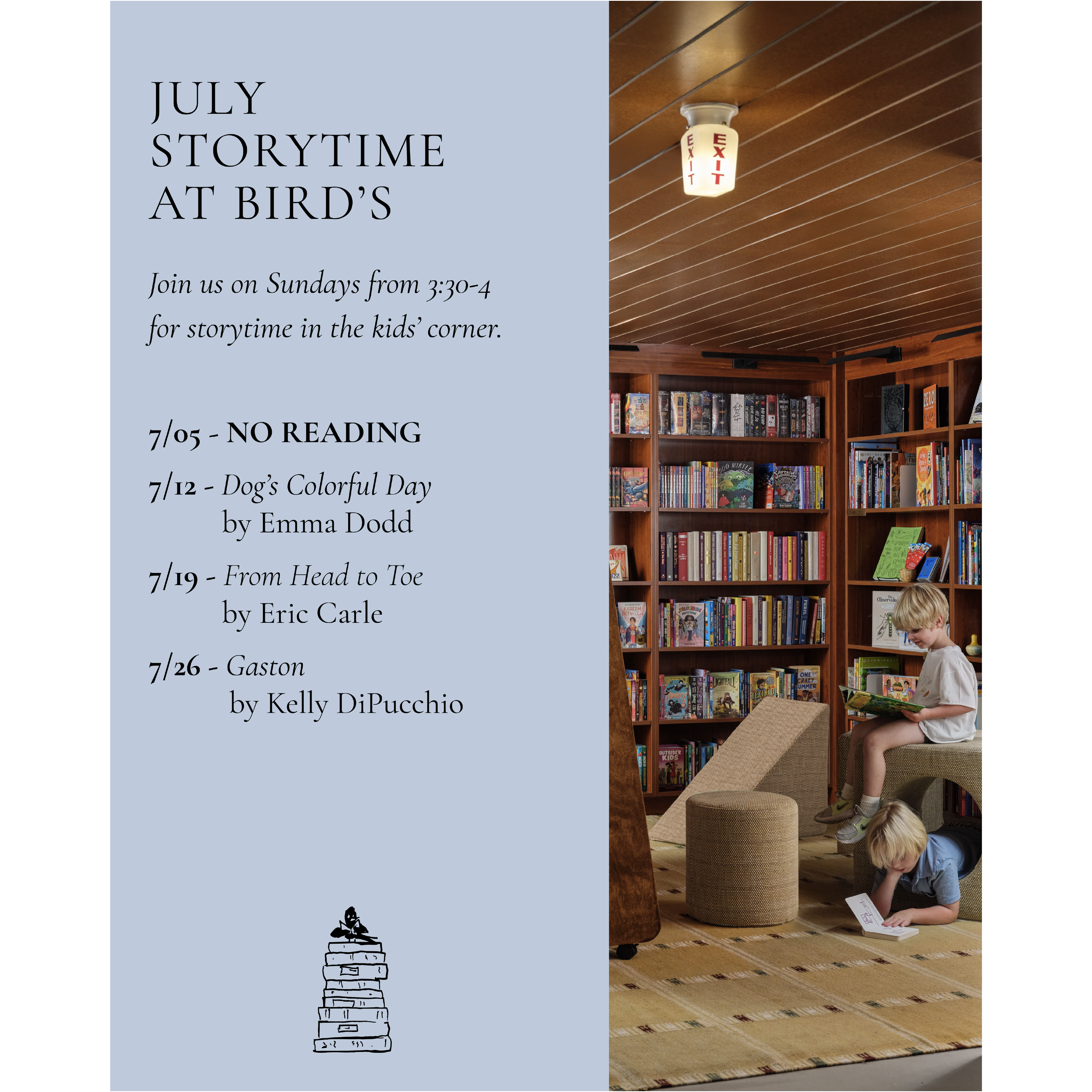 July Storytime At Bird’s