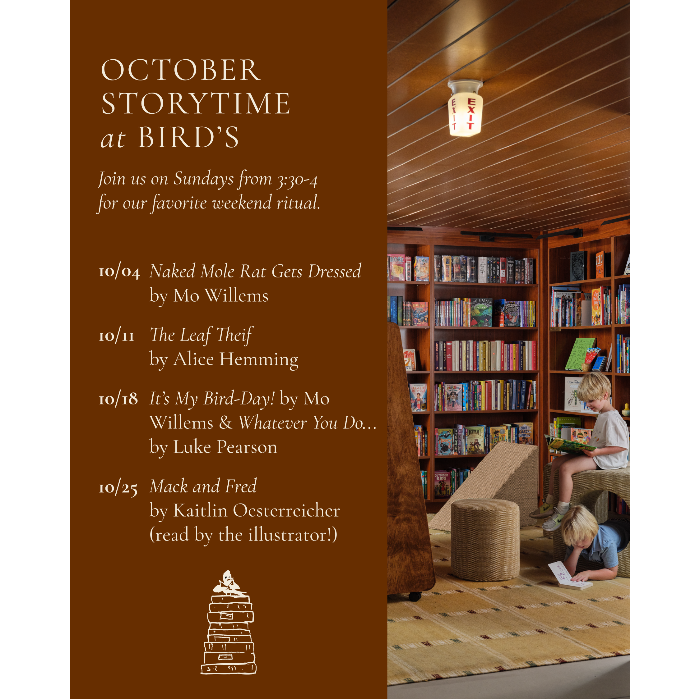 october Storytime At Bird’s
