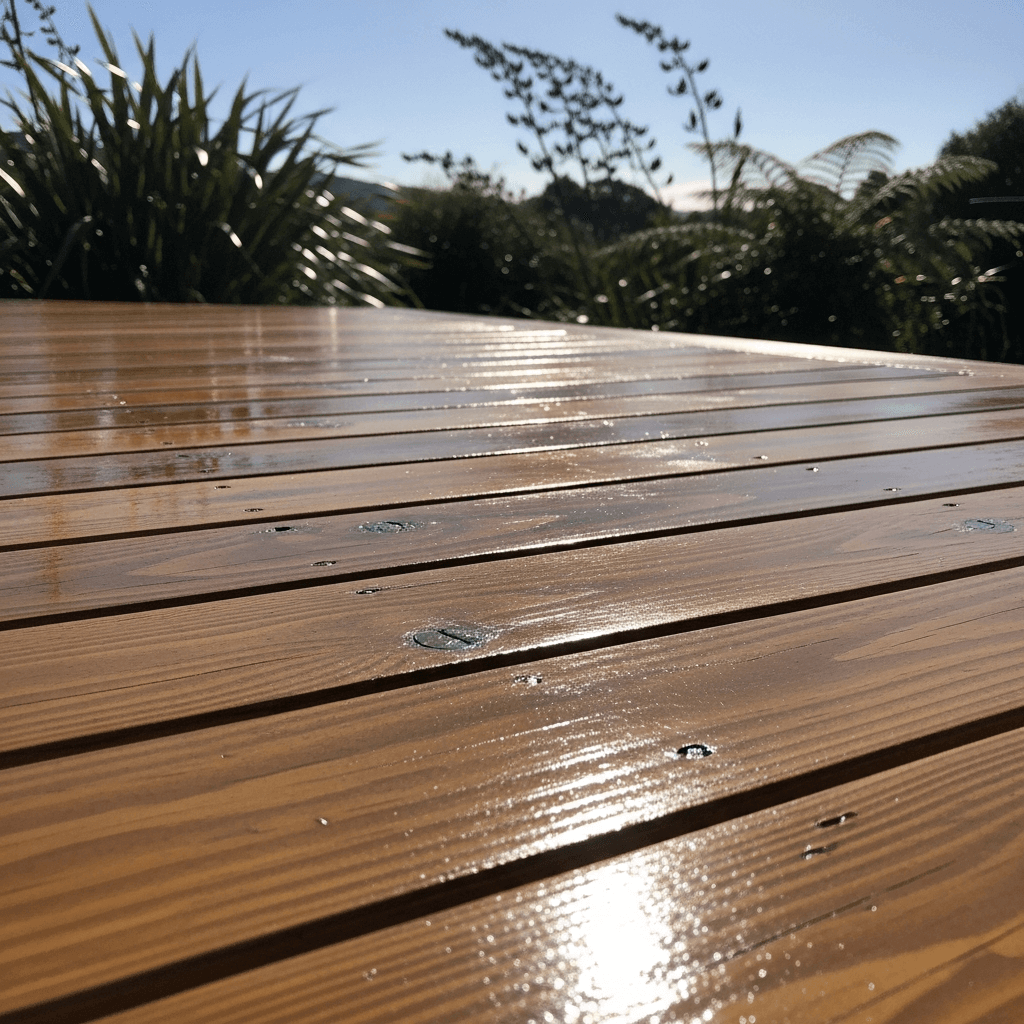 stained wooden deck in canrterbury