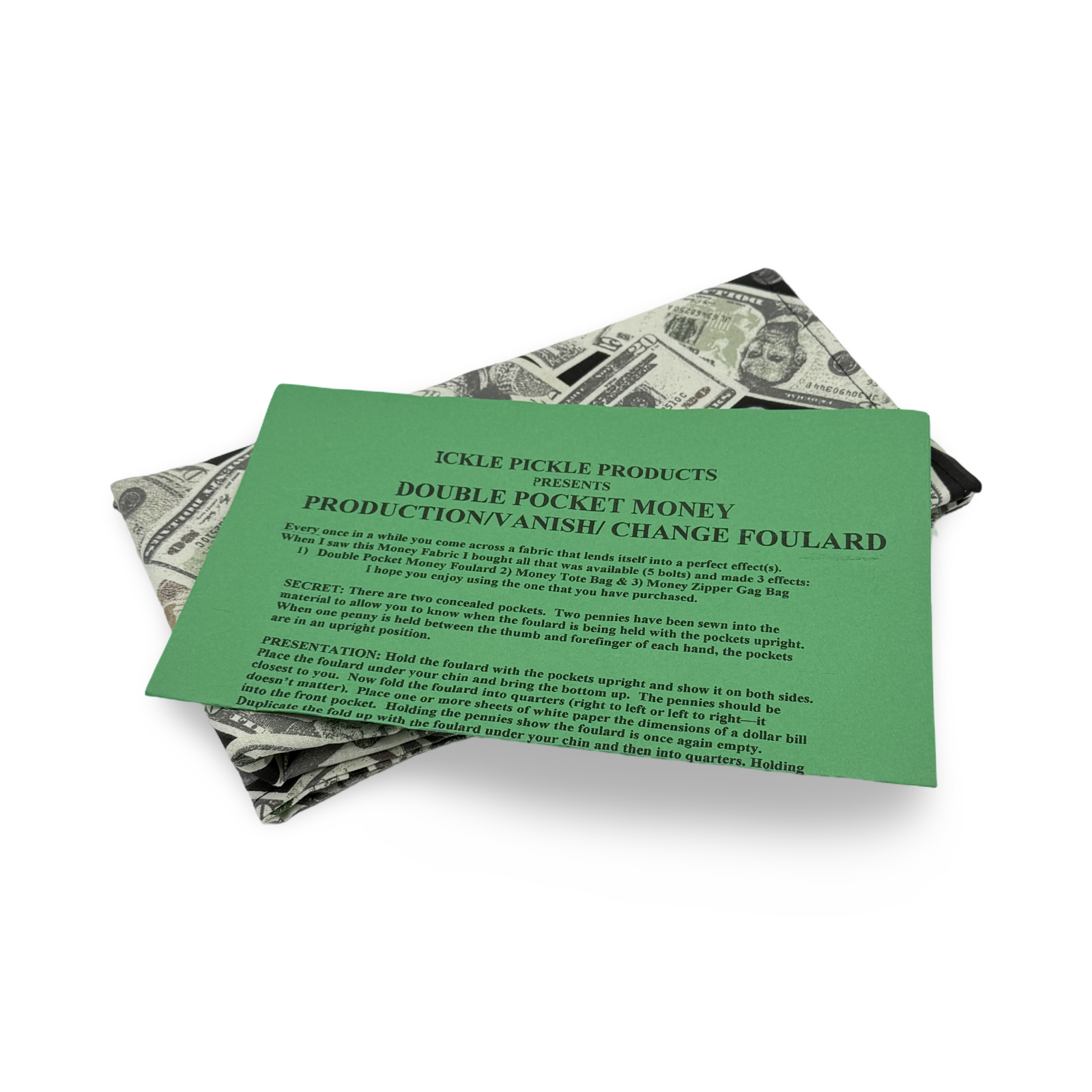 Double Pocket Money Production / Vanish / Change Foulard. Ickle Pickle Products, ca. 1990s–2000s.