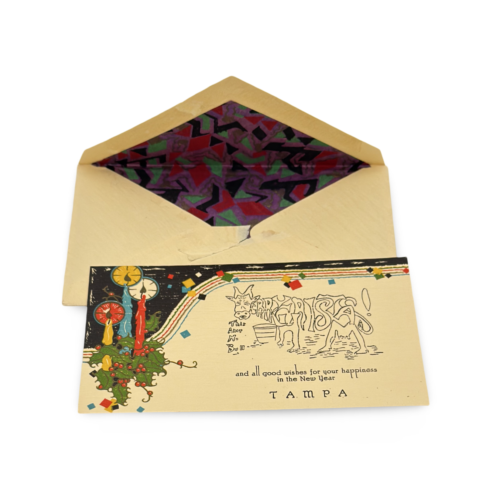 Tampa the Magician Christmas Card. Raymond Sugden (1887–1939), ca. 1920s–30s.