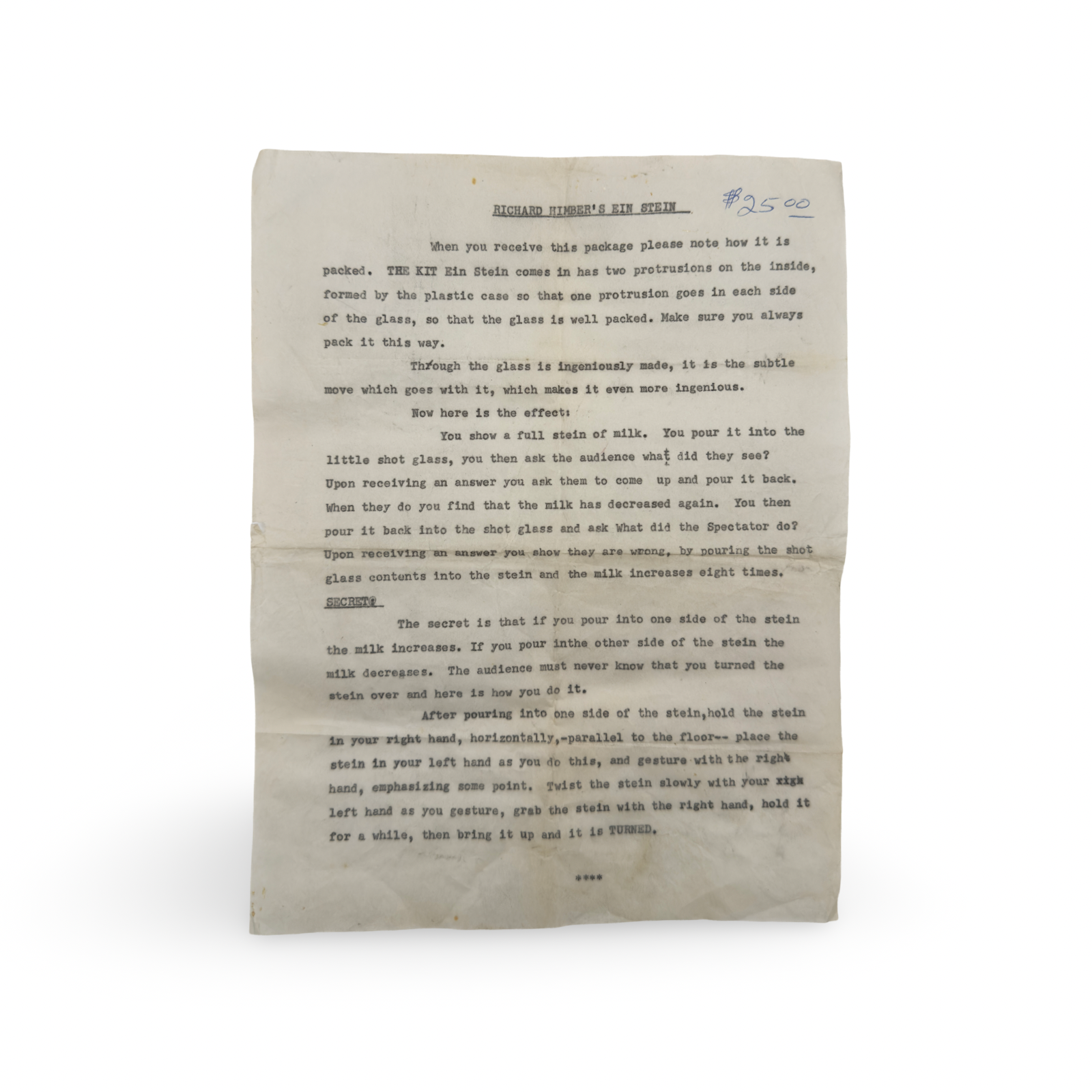 Ein Stein. Richard Himber, ca. 1940s–1950s.