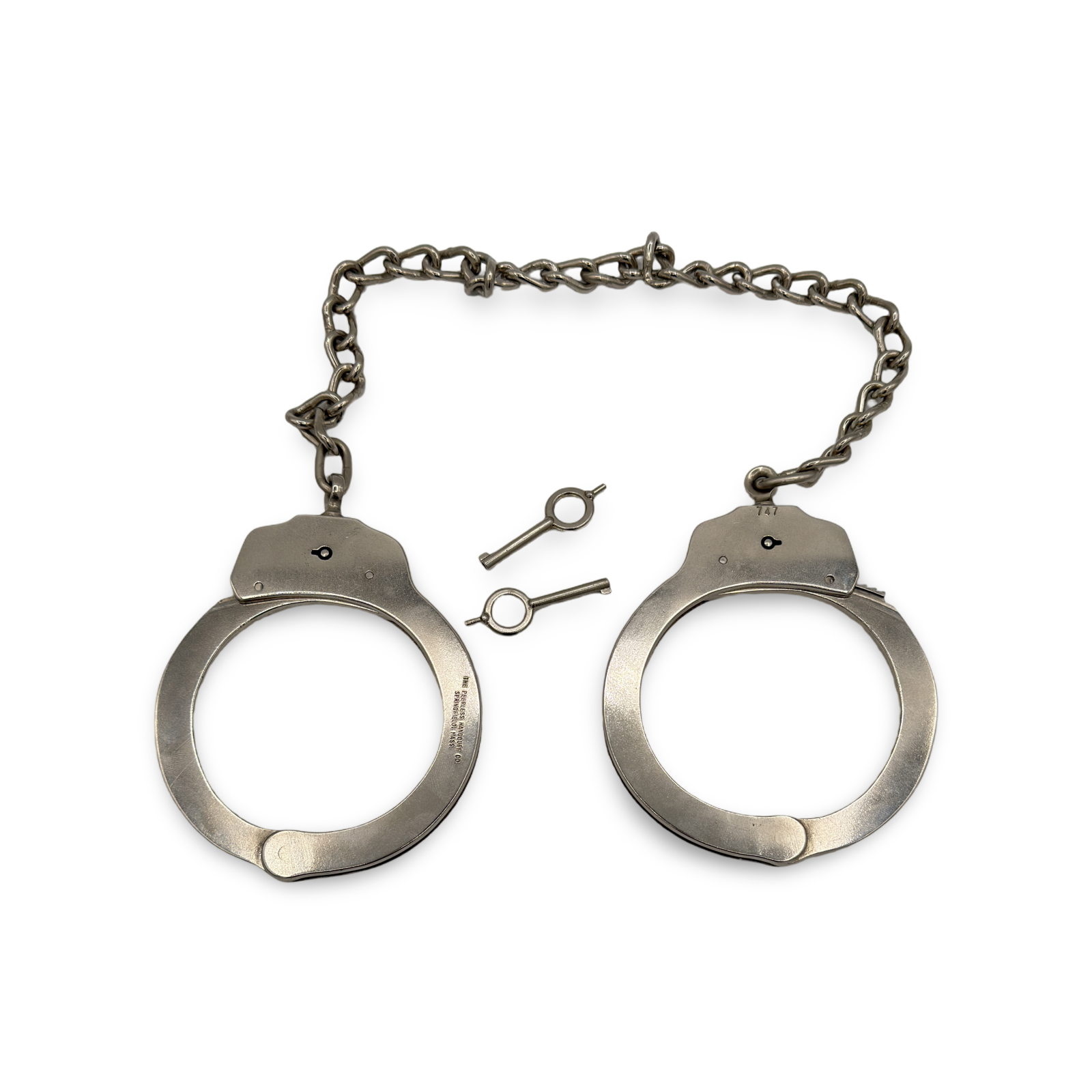 Peerless Handcuffs with Original Box. Peerless Handcuff Co., Springfield, Mass., ca. mid-20th century.