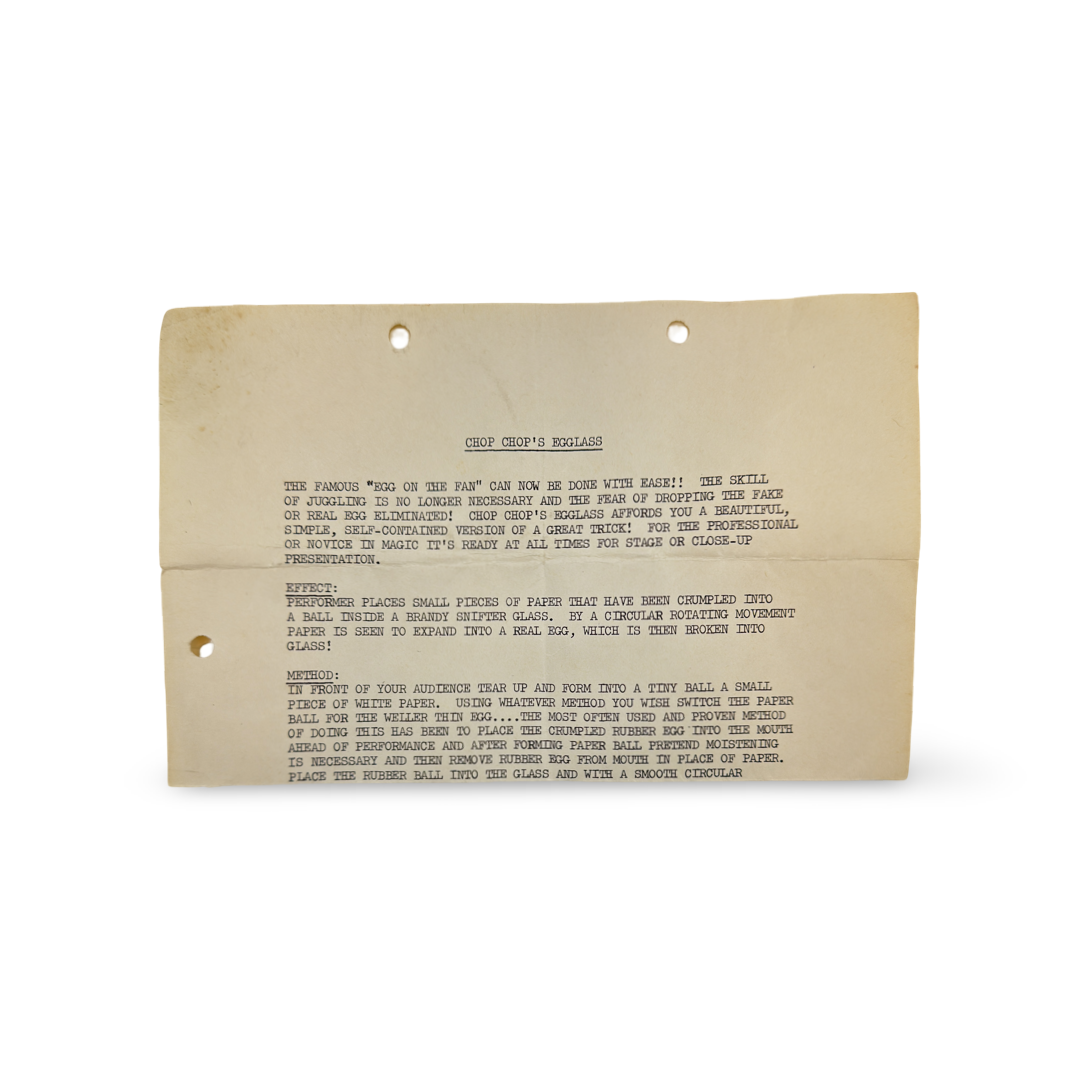 Chop Chop’s Egglass. Al Wheatley, mid-20th century.