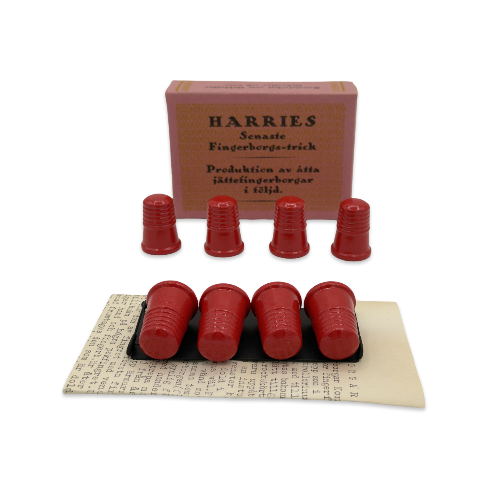 Harries Fingerborgs-trick (Thimble Trick). Sweden: Harries Magic, ca. early–mid 20th century.