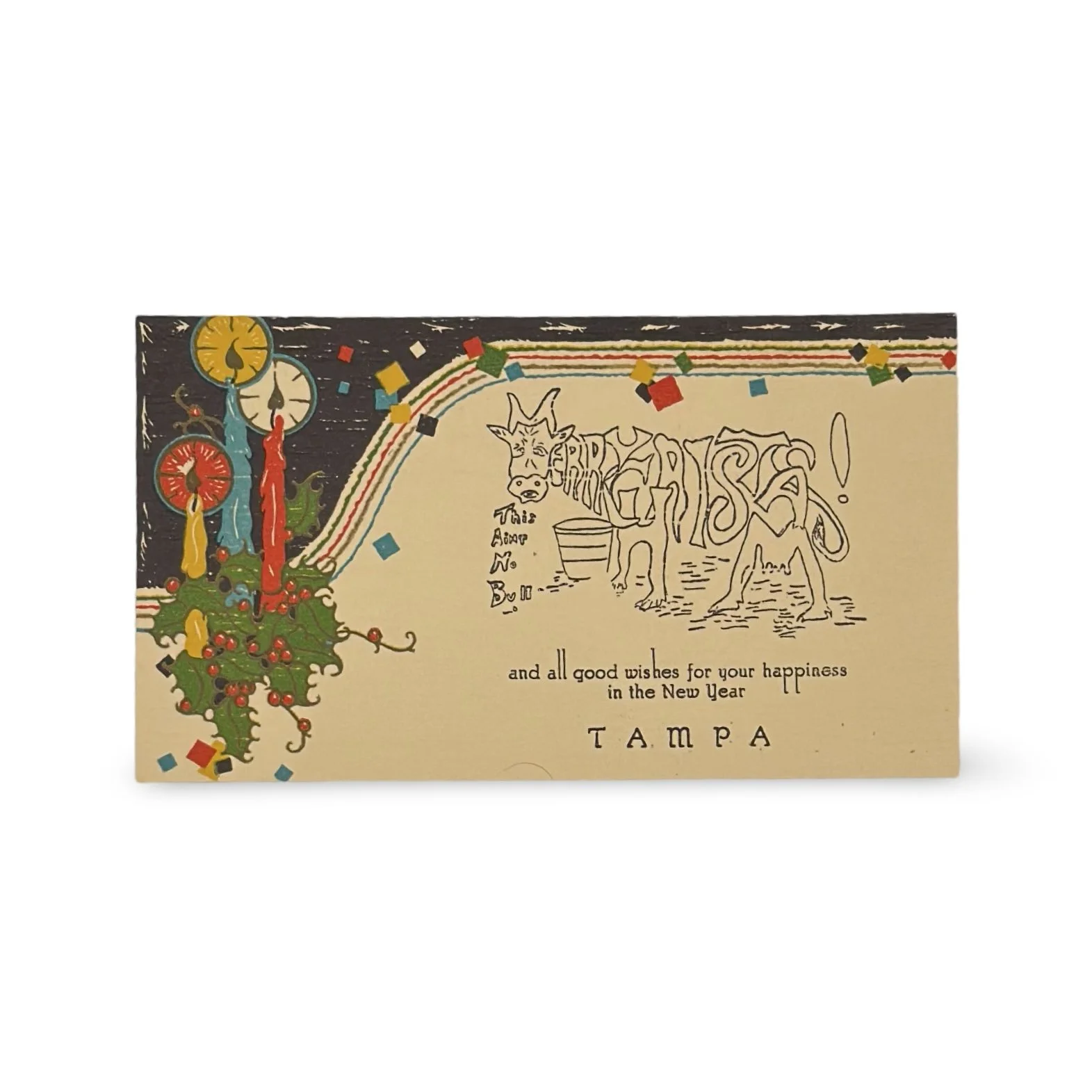 Tampa the Magician Christmas Card. Raymond Sugden (1887–1939), ca. 1920s–30s.