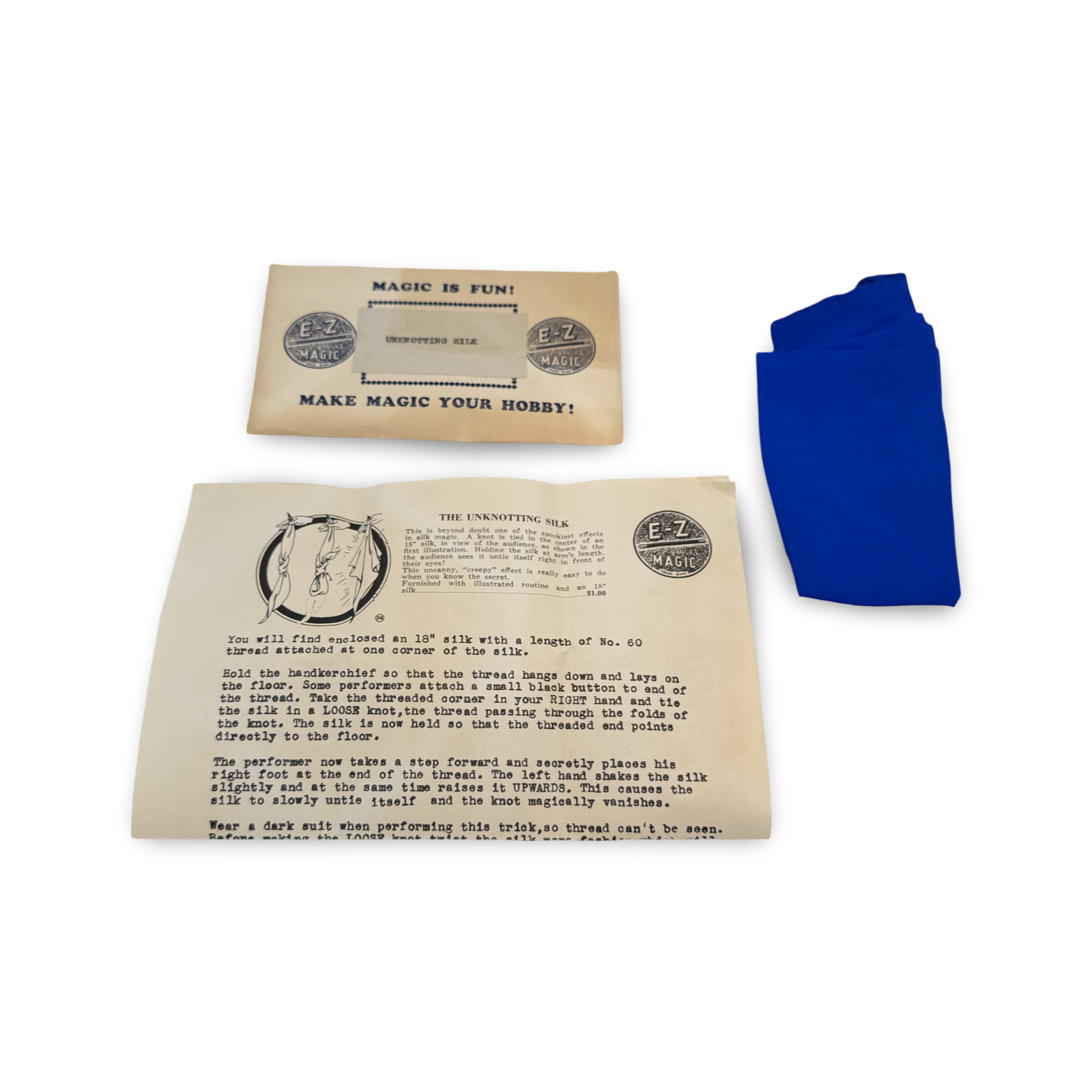 Unknotting Silk. E-Z Magic, ca. 1940s