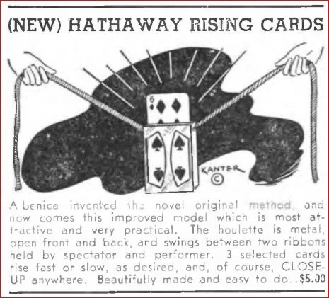 Card Rise Houlette, likely for Hathaway / Albenice “Nite Club Card Rise,” ca. mid-20th century.