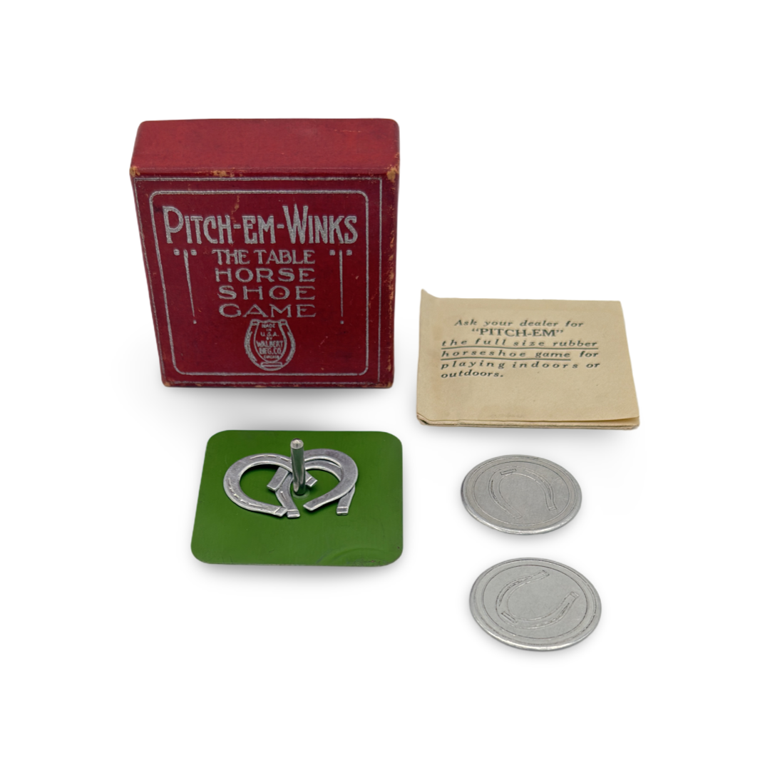 Pitch-Em-Winks: The Table Horse Shoe Game. Chicago: Wolverine Supply & Mfg. Co., early–mid 20th century.