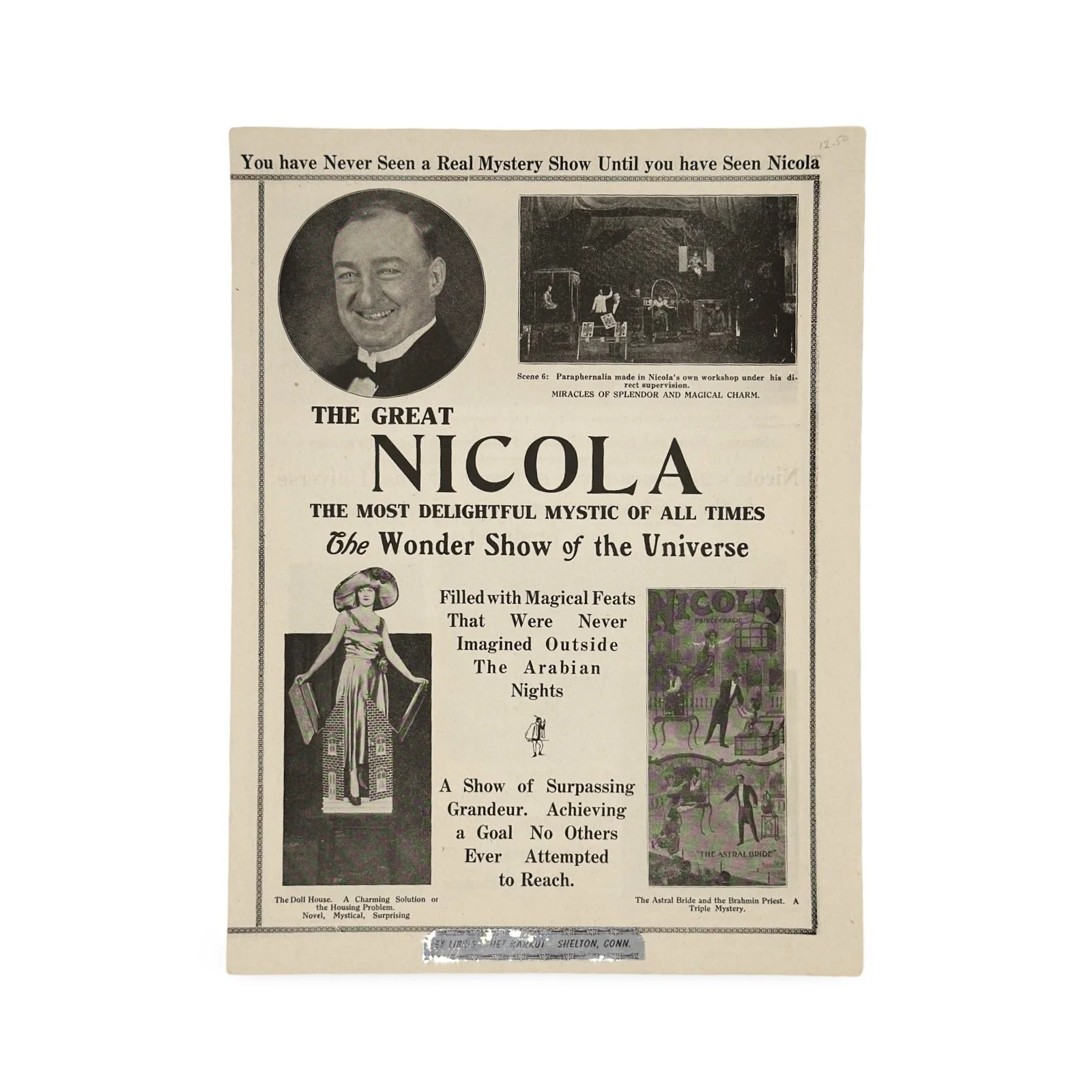 The Great Nicola Promotional Brochure. From the Library of Chet Karkut. ca. 1920s–30s.