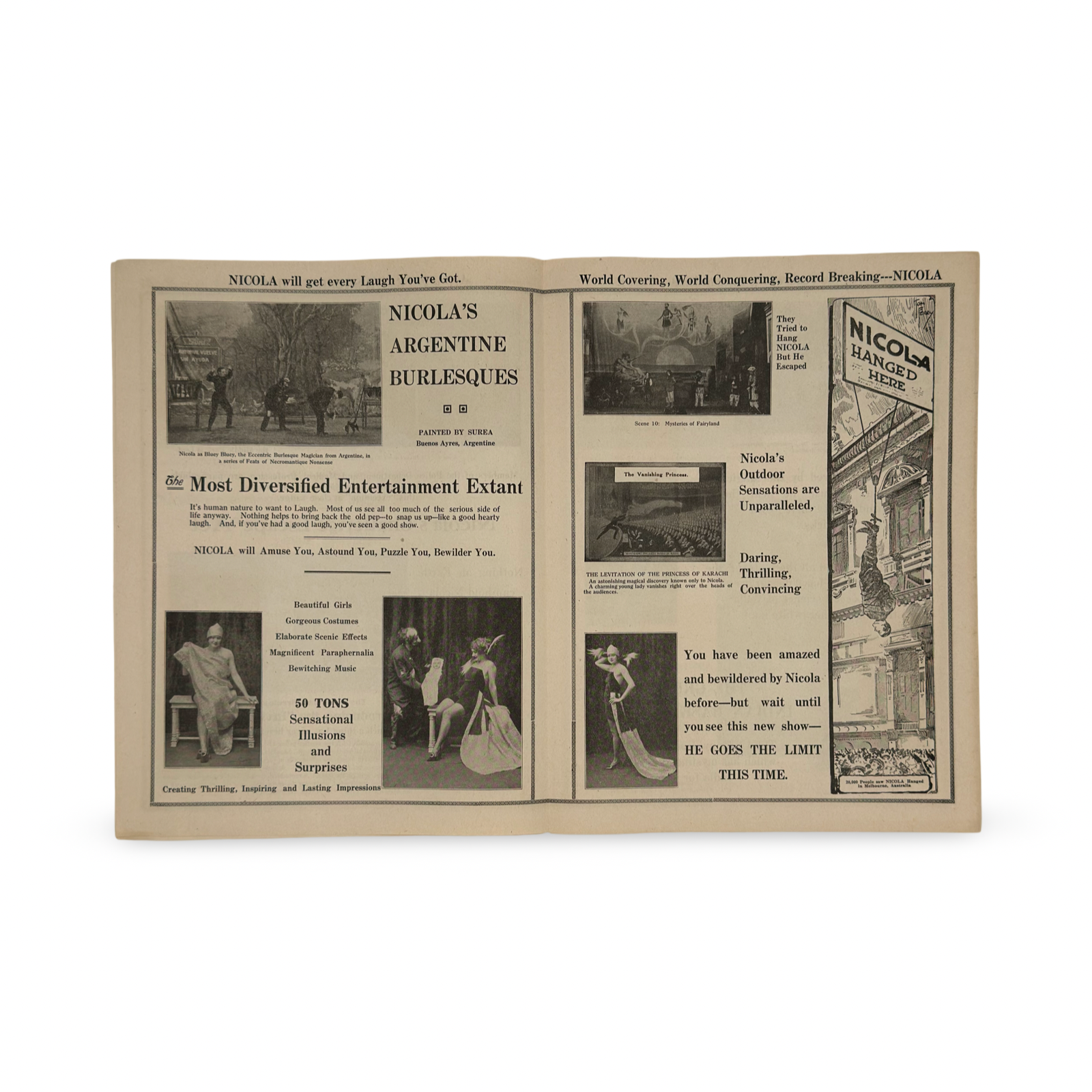 The Great Nicola Promotional Brochure. From the Library of Chet Karkut. ca. 1920s–30s.