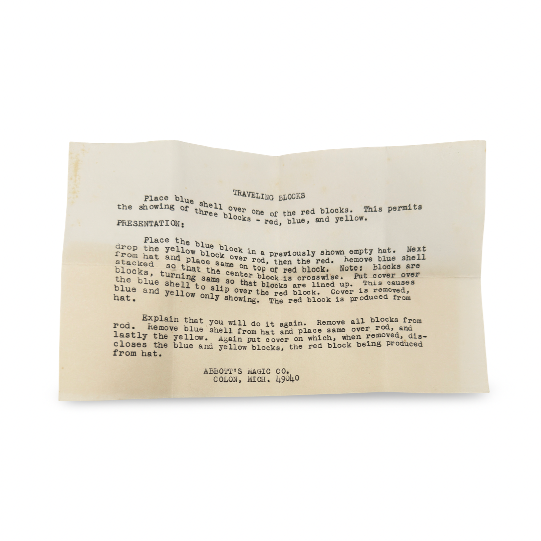 Traveling Block. Abbott’s Magic, ca. 1950s