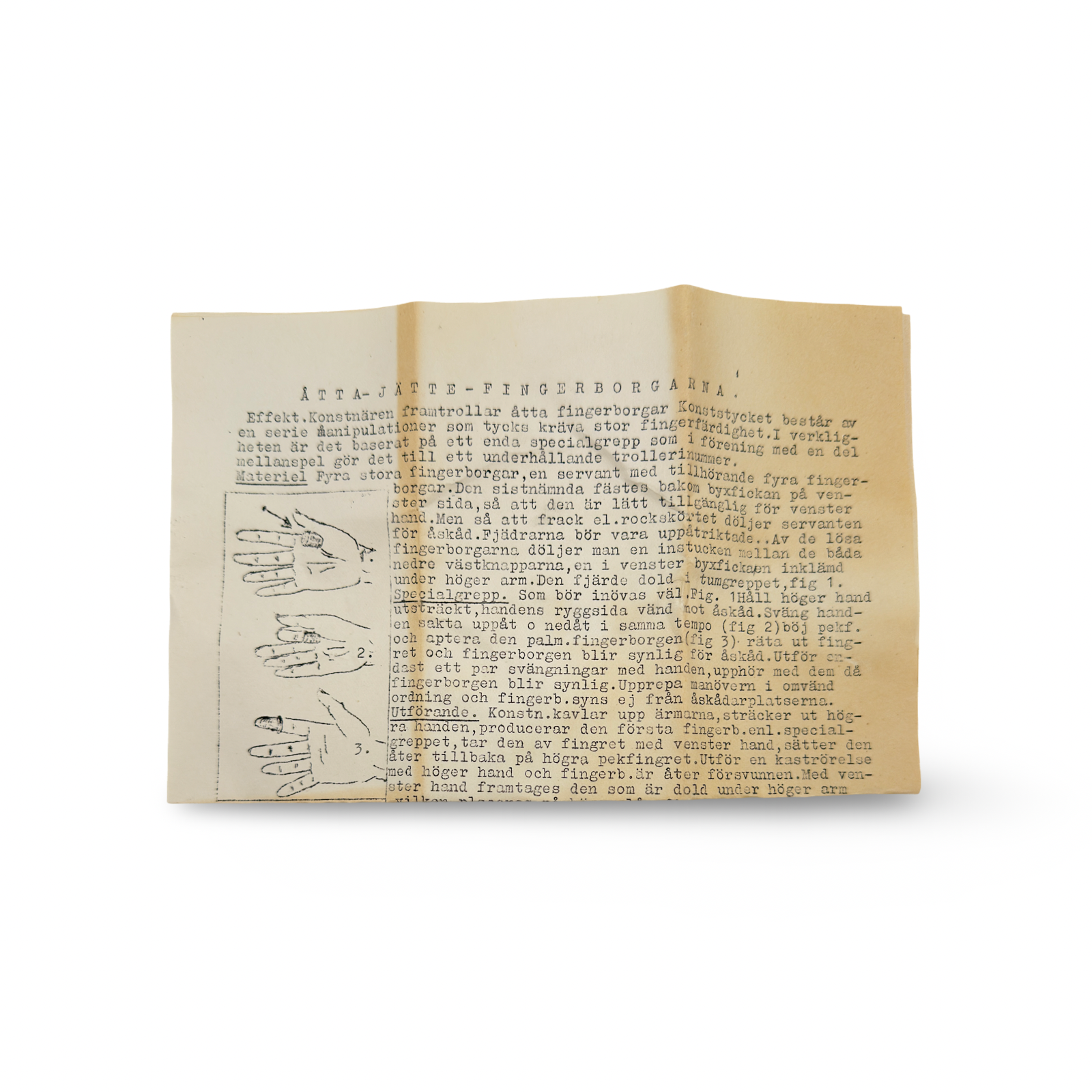 Harries Fingerborgstrick (Thimble Trick). Sweden: Harries Magic, ca. early–mid 20th century.