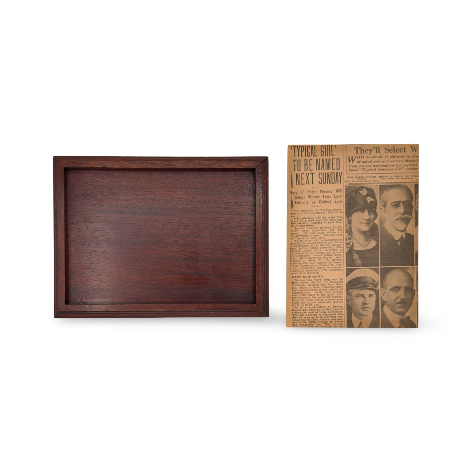 Flap Tray. F.G. Thayer & Co., Los Angeles, ca. 1925.