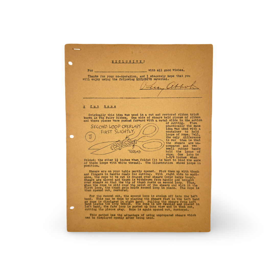 Persy Abbott Signed Instructions