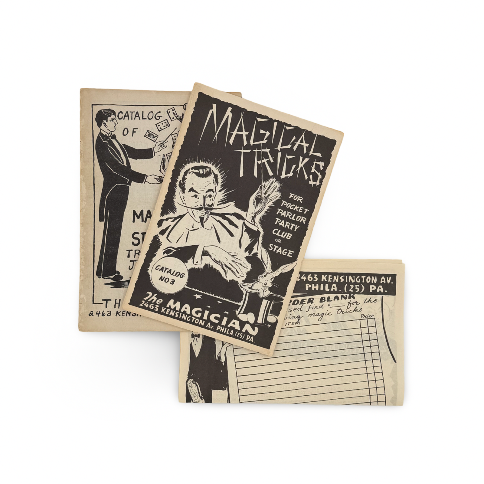 The Magician. Mail-order magic catalogs, ca. 1940s–early 1950s
