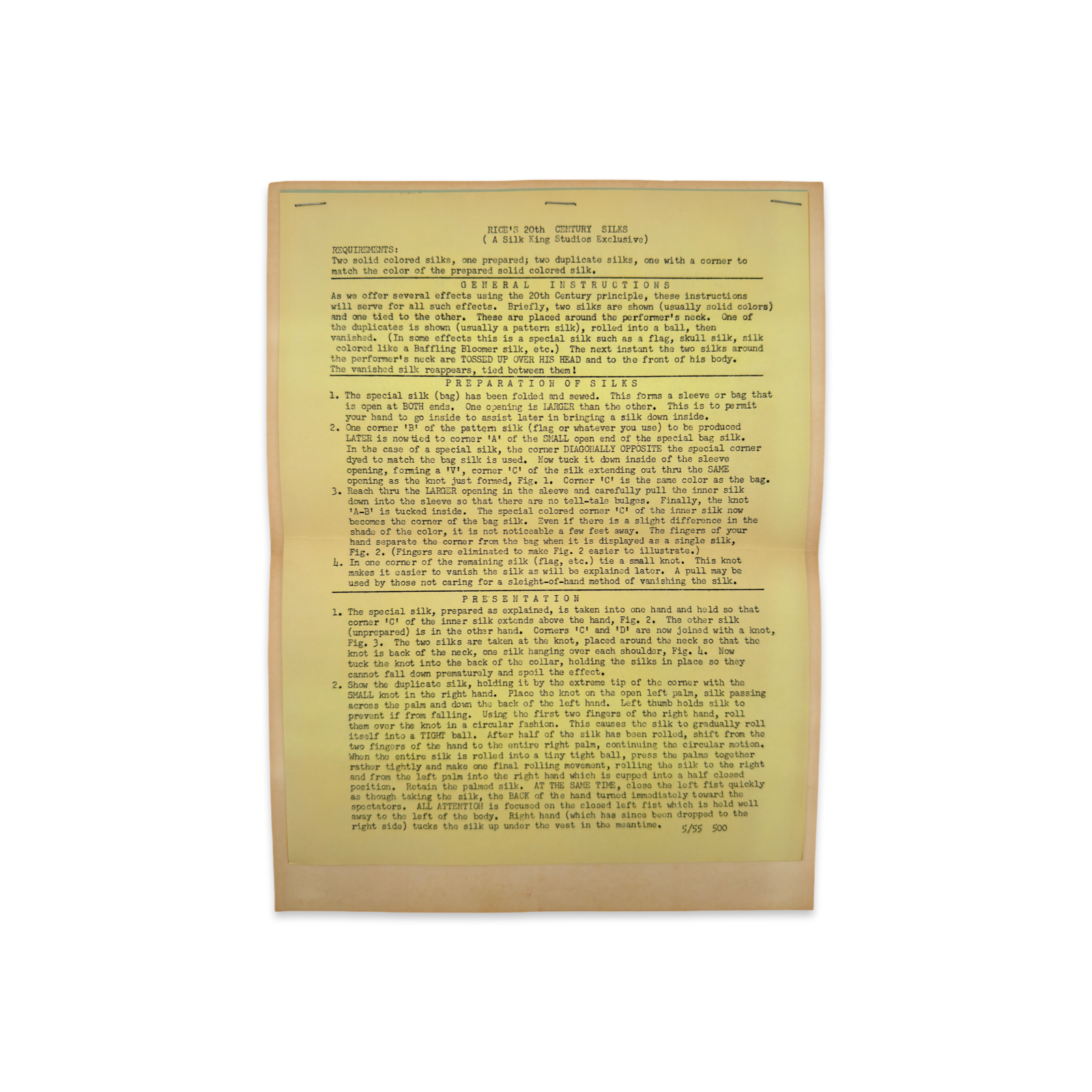 Rice’s 20th Century Silks (Silk King Studios Exclusive). Silk King Studios, Wynnewood, Pa., mid-20th century.