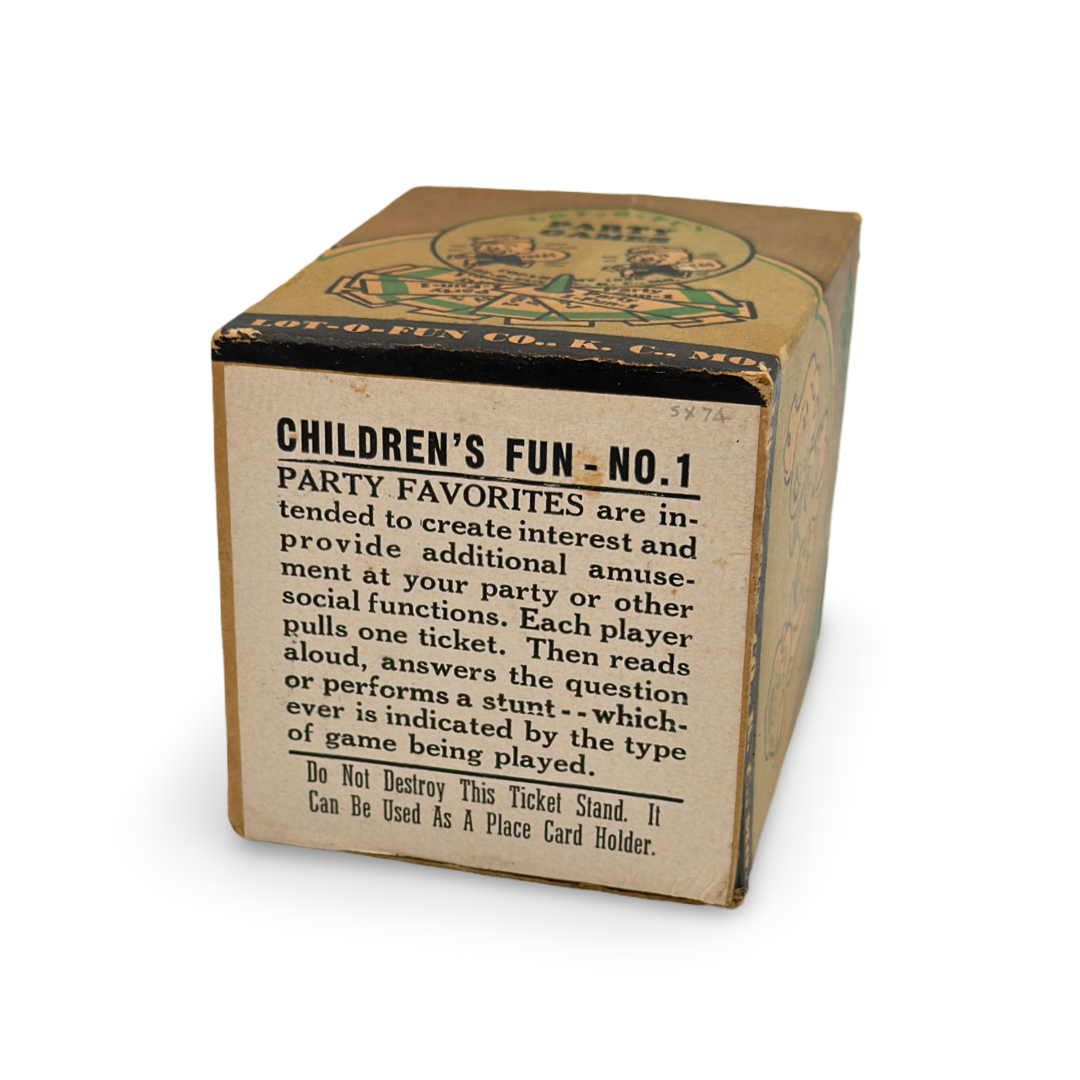 Lot-O-Fun Party Games (Children’s Fun No. 1). Kansas City, MO: Lot-O-Fun Co., ca. 1940s.
