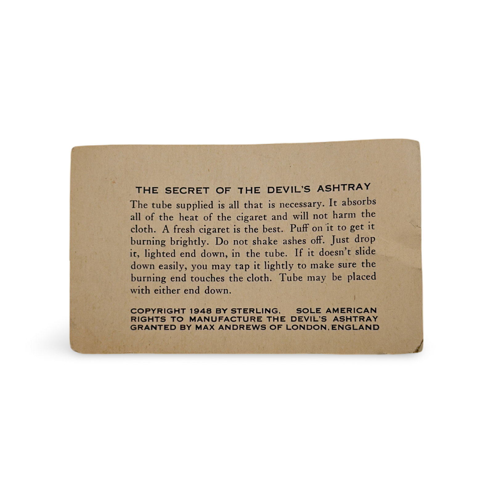 Devil’s Ashtray. Sterling, 1948.