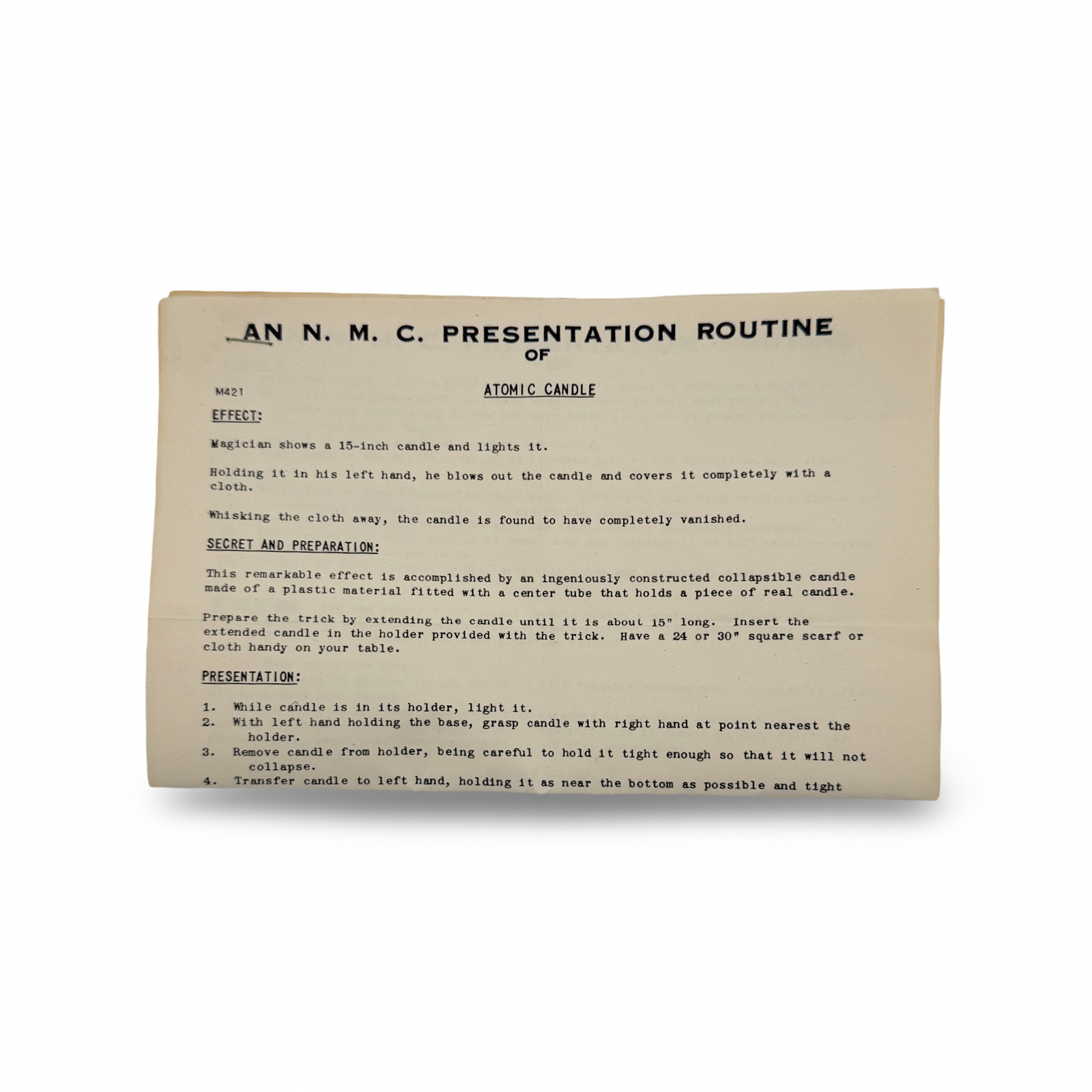 Atomic Candle. National Magic Company, 1951.