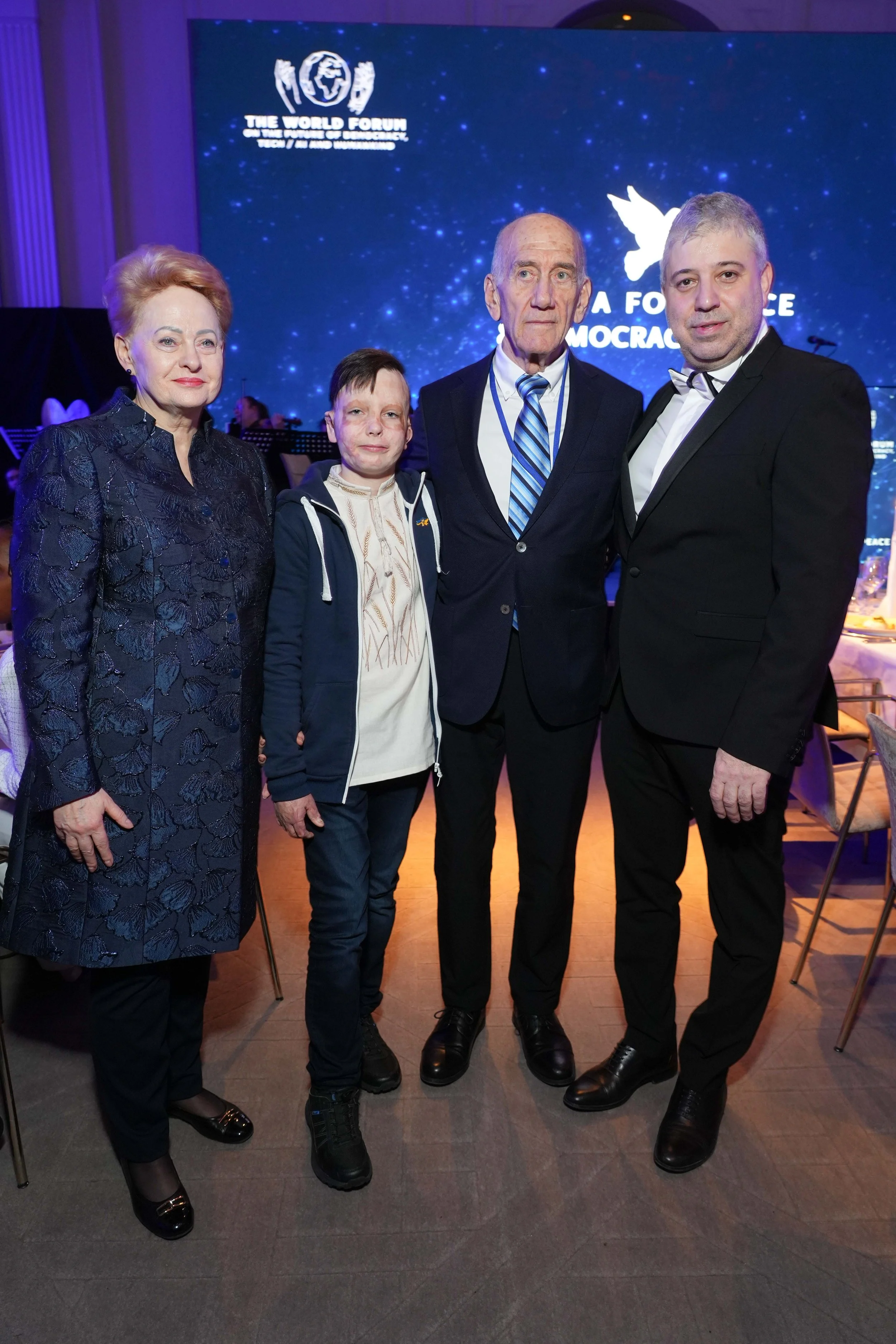 Dalia Grybauskaitė former president of Lithuania with Roman and Ehud Olmert former prime minister of Israel (03).jpg