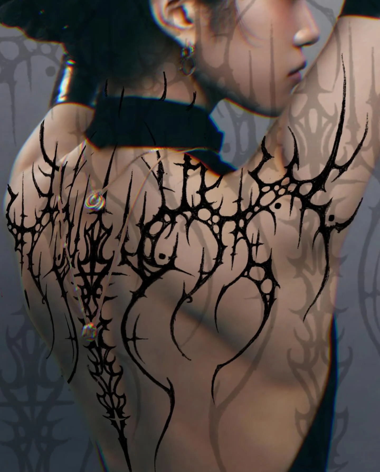 cave dweller back piece for you my underground queen 🗡️🖤 design available 
Inspired by underground rock formations over thousands of year, everchanging and so still 
Specially the Queen&rsquo;s pillar at coves d&rsquo;art&agrave;, the tallest one, 