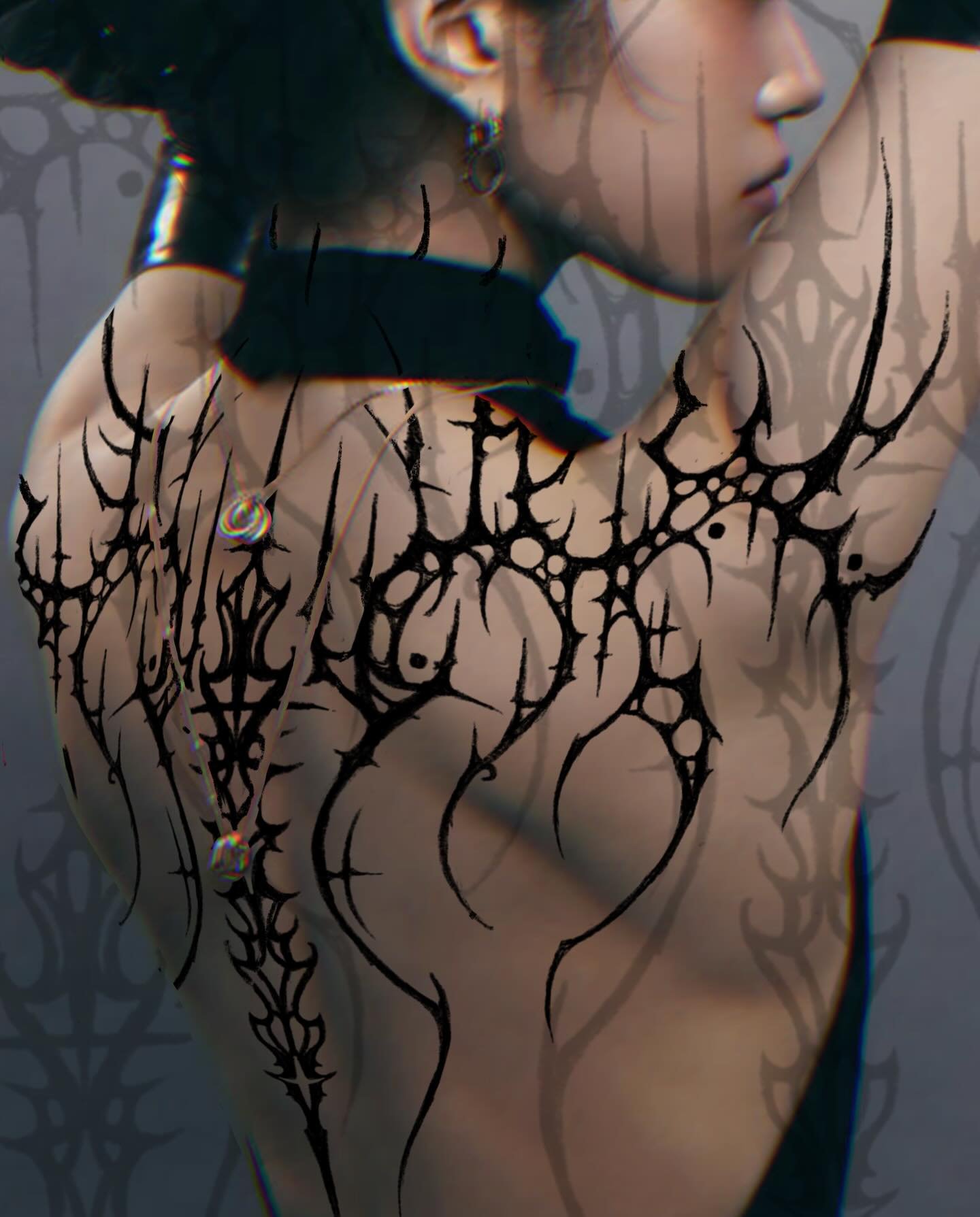 cave dweller back piece for you my underground queen 🗡️🖤 design available 
Inspired by underground rock formations over thousands of year, everchanging and so still 
Specially the Queen&rsquo;s pillar at coves d&rsquo;art&agrave;, the tallest one, 