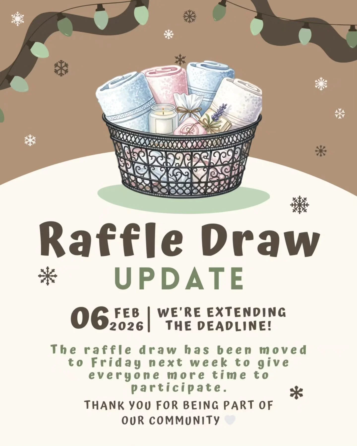 A little update ✨
To give our patients more time to join, we&rsquo;ve moved the raffle draw to Friday next week.

If you&rsquo;re attending in person, you can still enter by adding your name to a ballot at the clinic.
For virtual appointments, just a