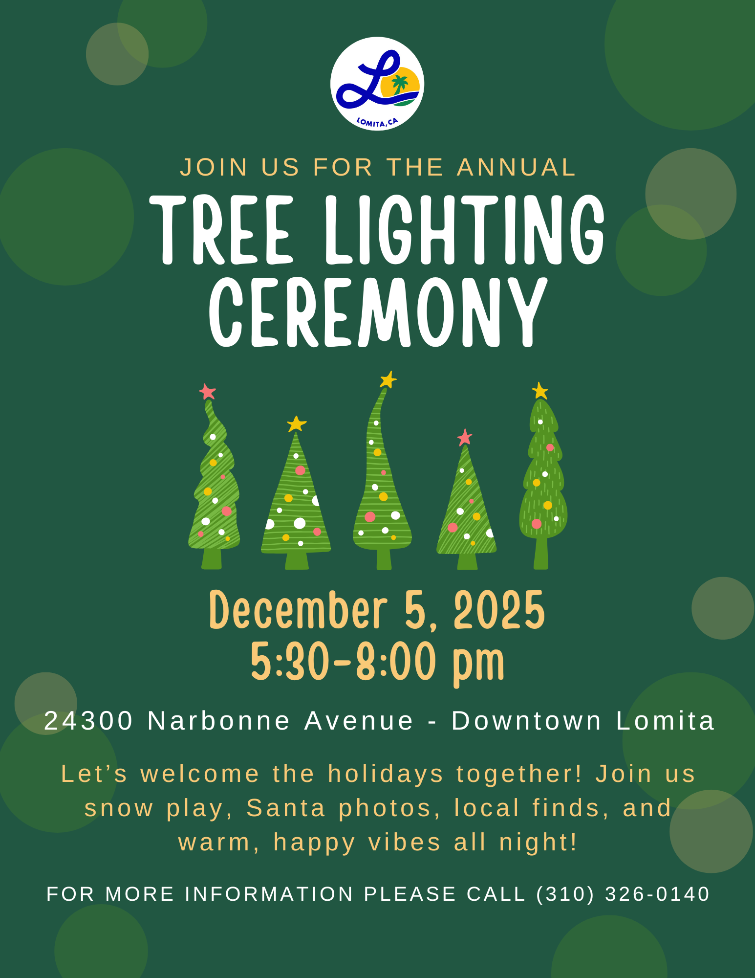 Lomita Tree Lighting + Holiday Market Stroll