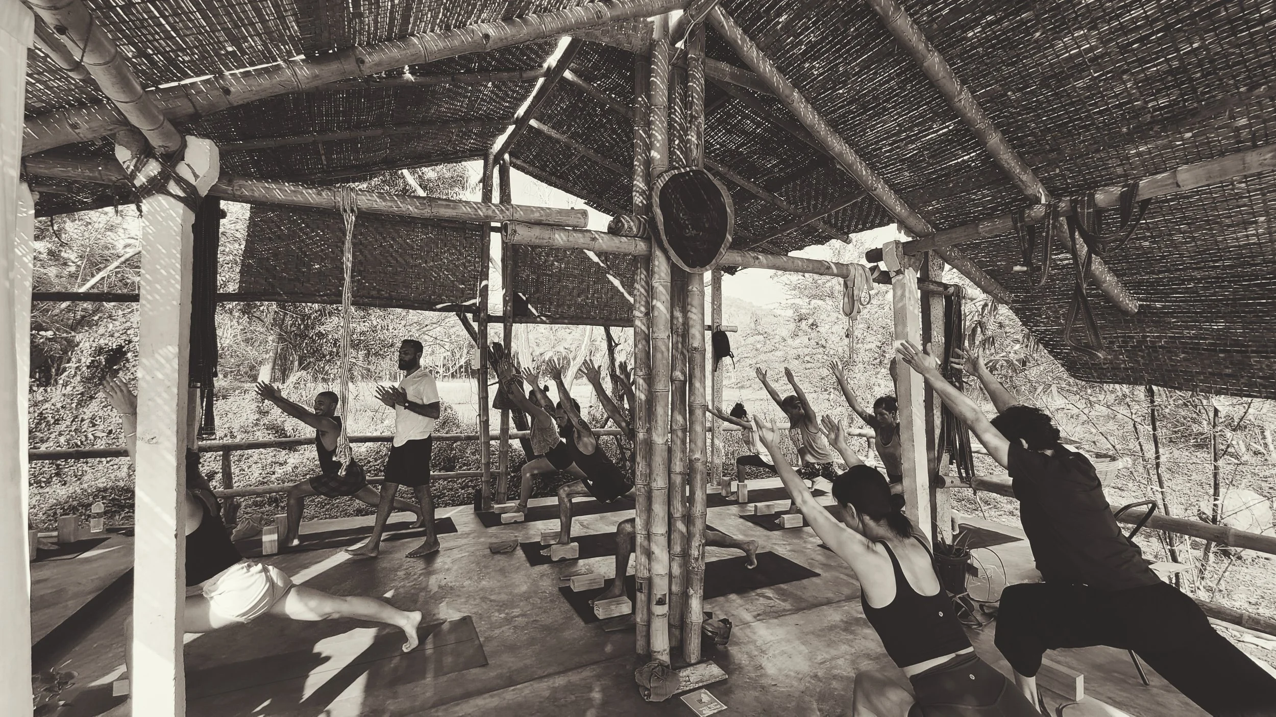 Morning yoga class in Palolem, Goa
