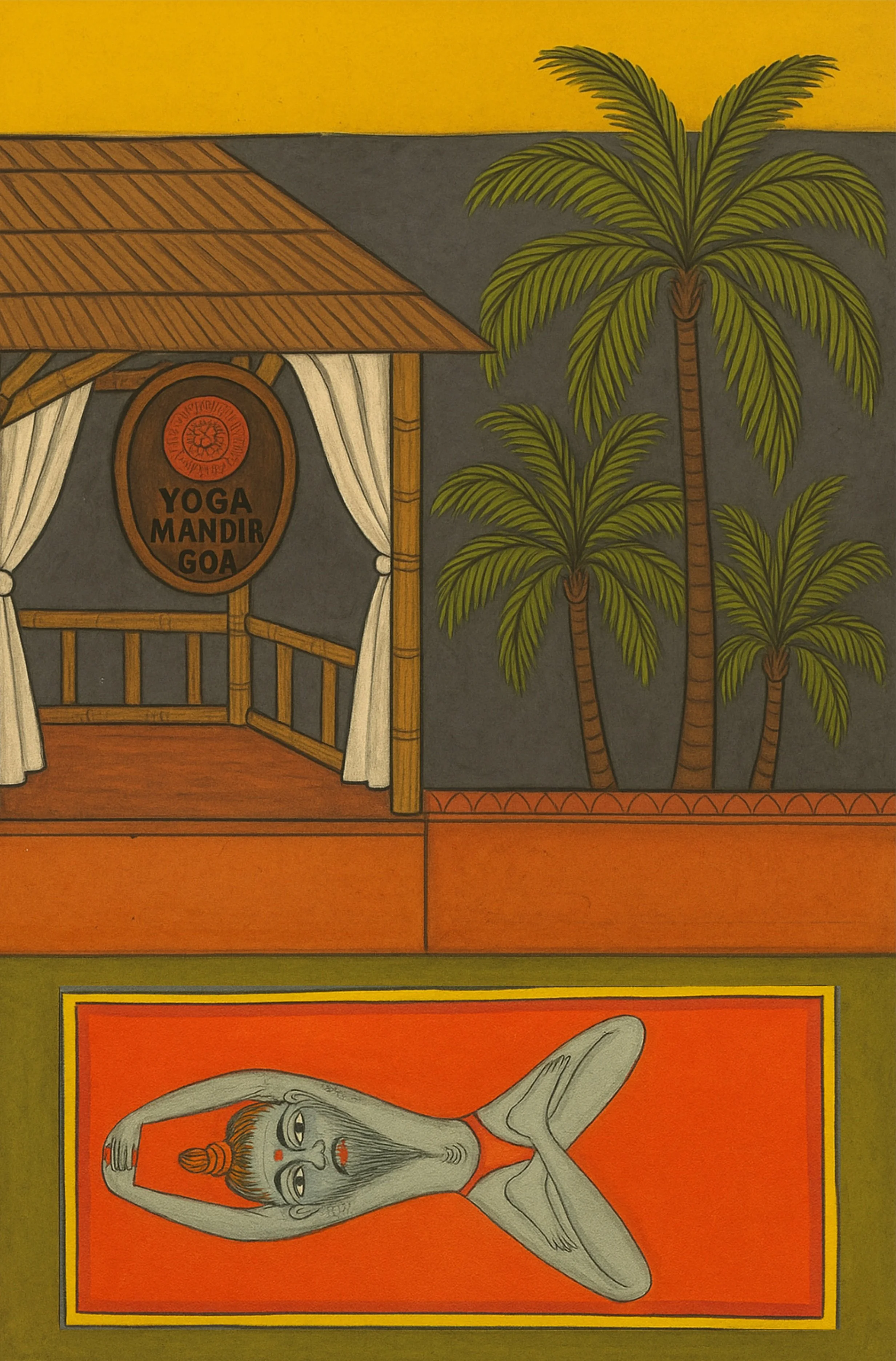 Yoga Mandir Goa yoga school and shala in Palolem, South Goa, surrounded by nature