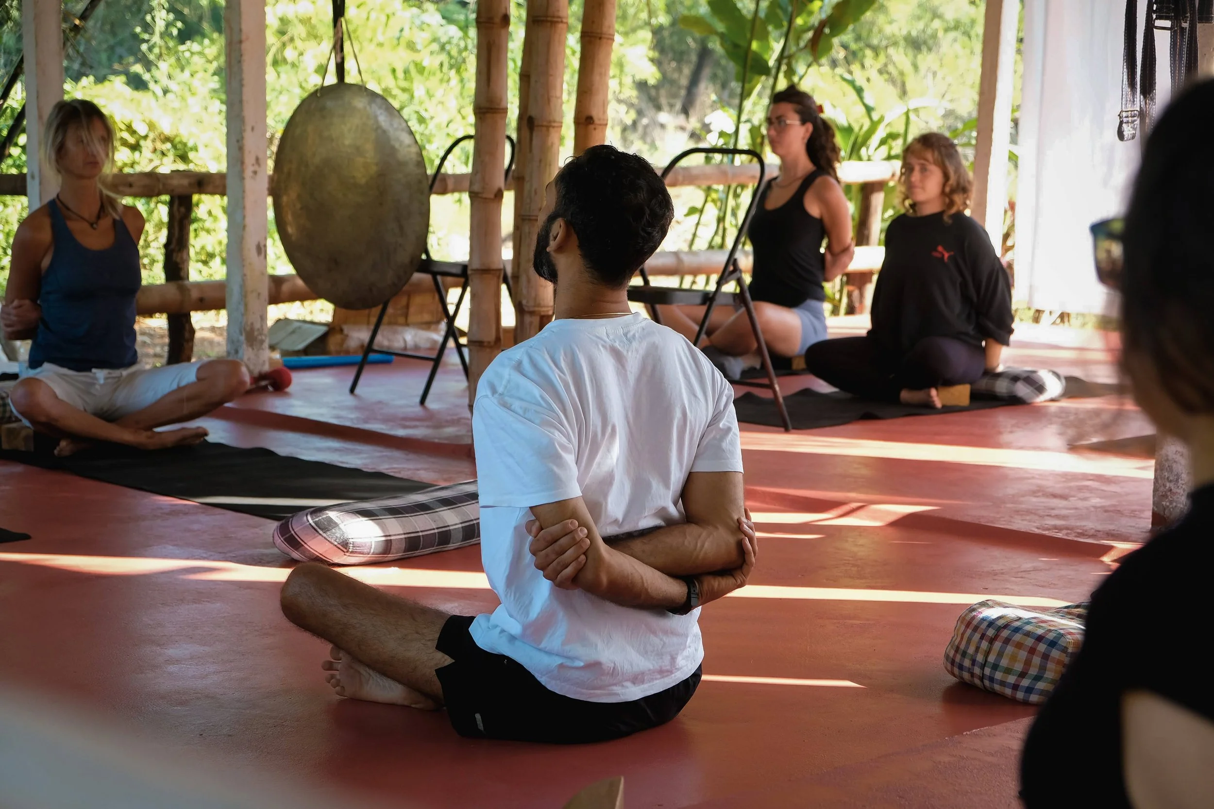 Daily Hatha yoga drop-in class at Yoga Mandir in Palolem, South Goa, suitable for all levels