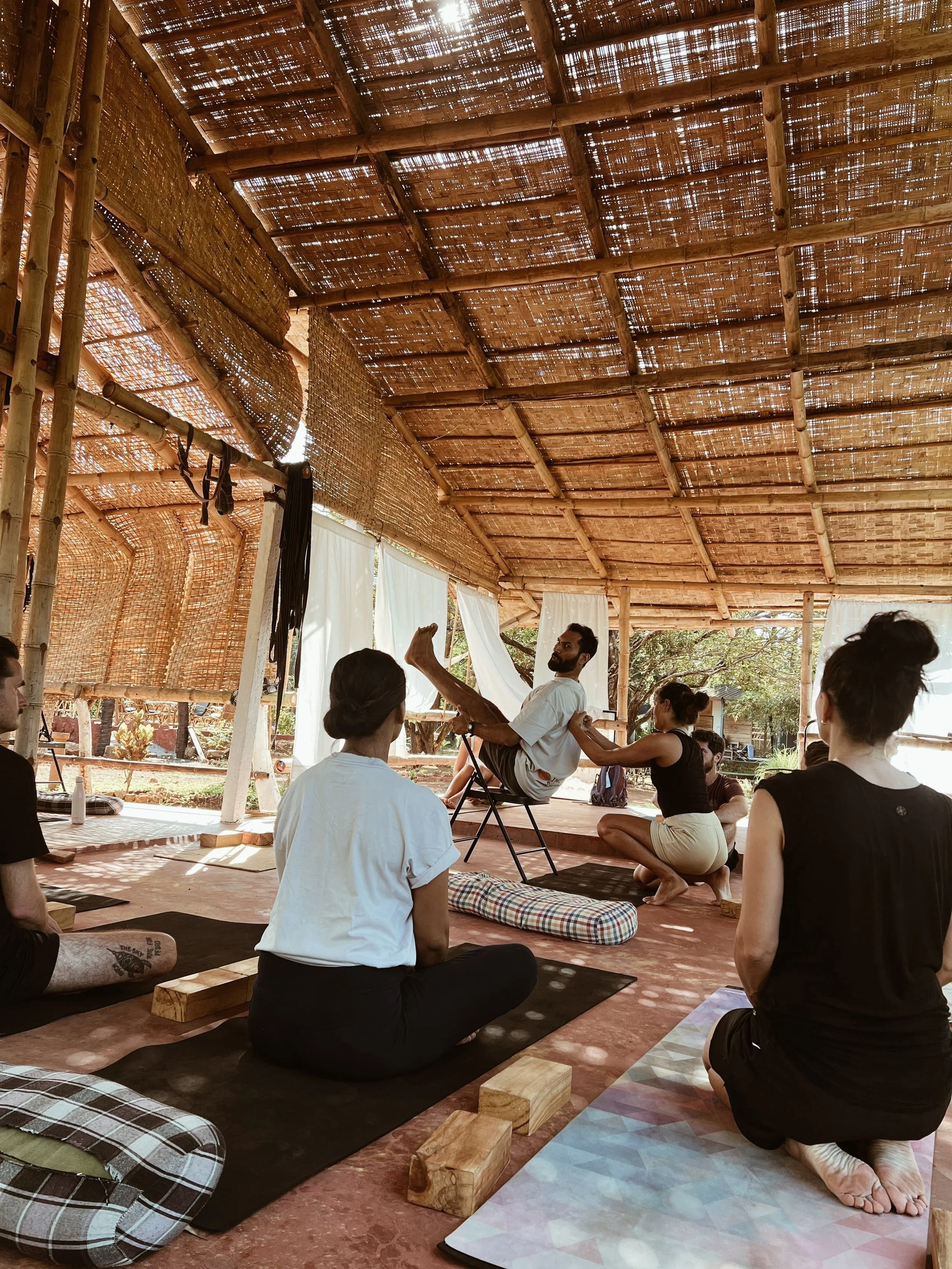 Yoga Mandir Goa's peaceful shala for 200-hour teacher training in Palolem, beside wetland