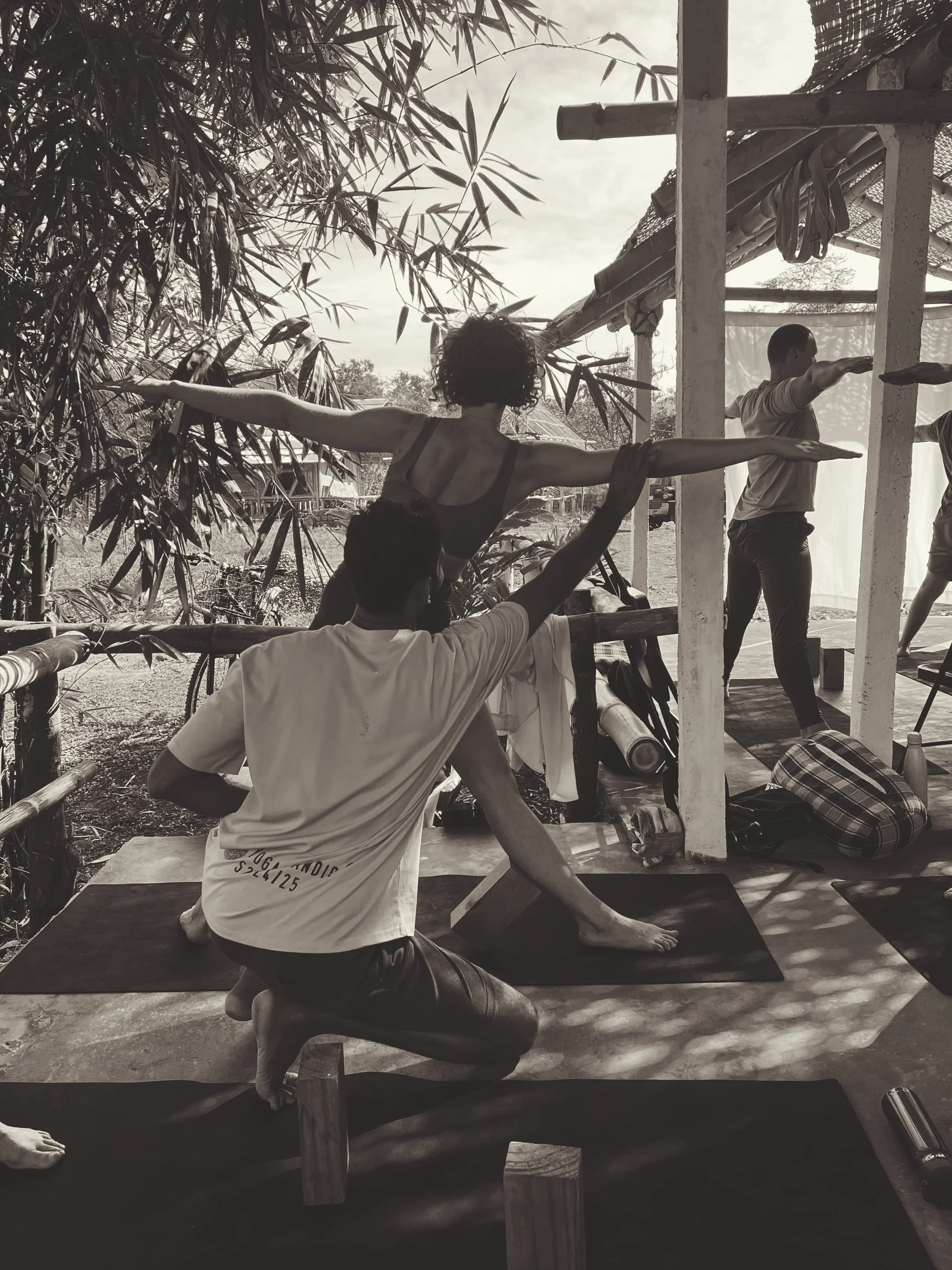 YTTC students practicing teaching methodology and adjustments during 200-hour certification course