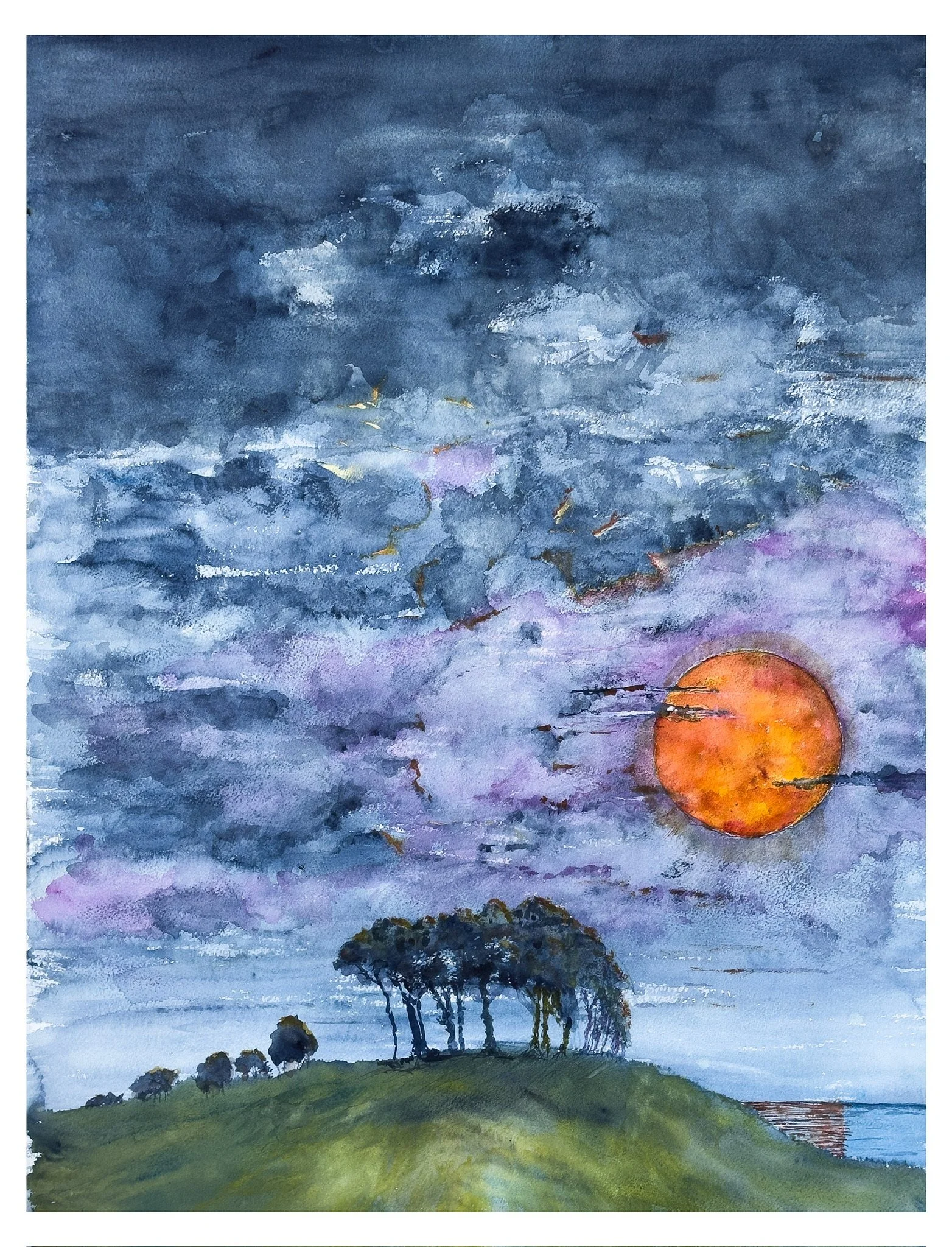 114. When the Harvest Moon rose
watercolour on Arches rough 300gsm
€400